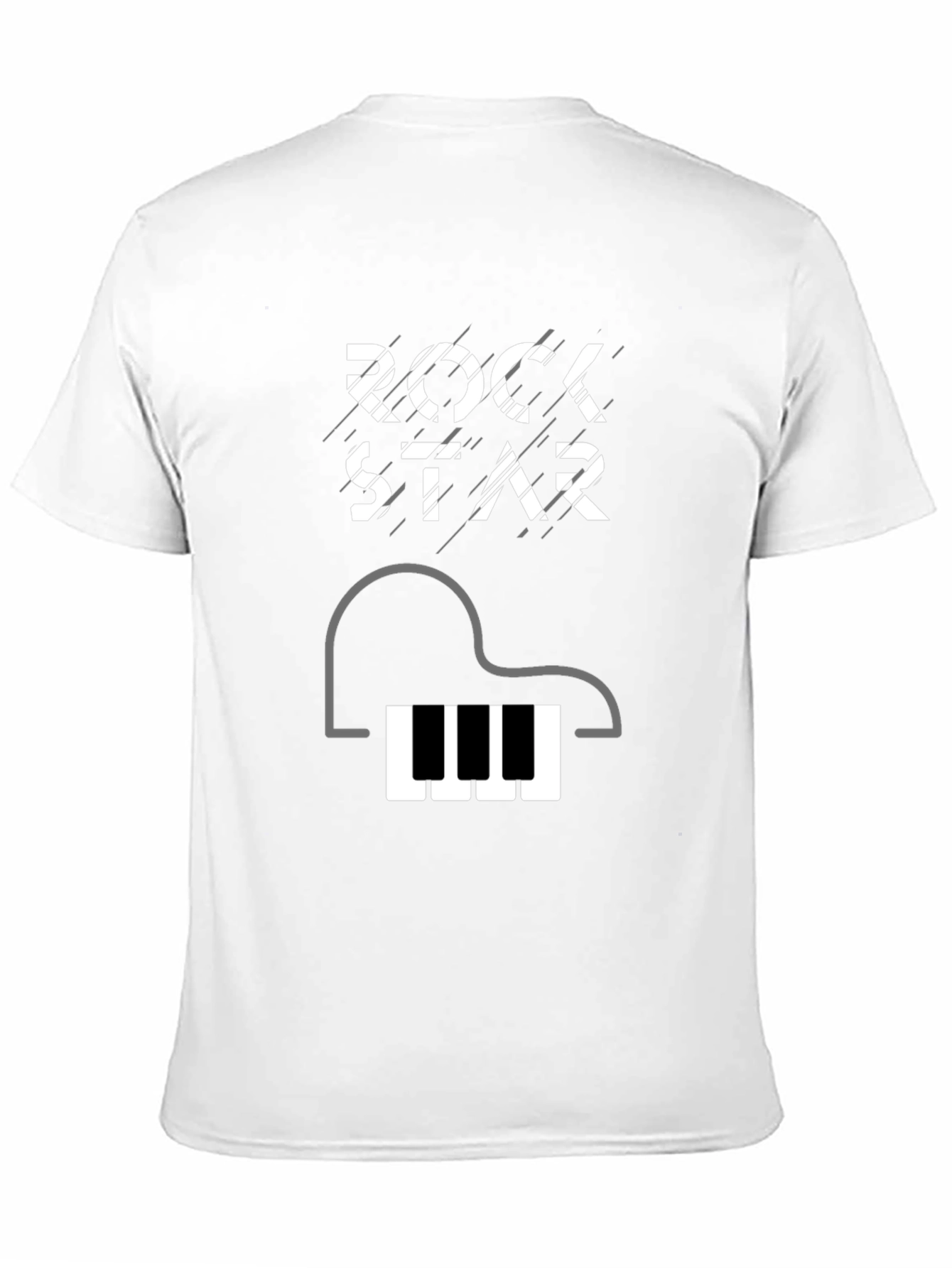 Rockstar Piano Graphic Tee - Black Cotton T-Shirt