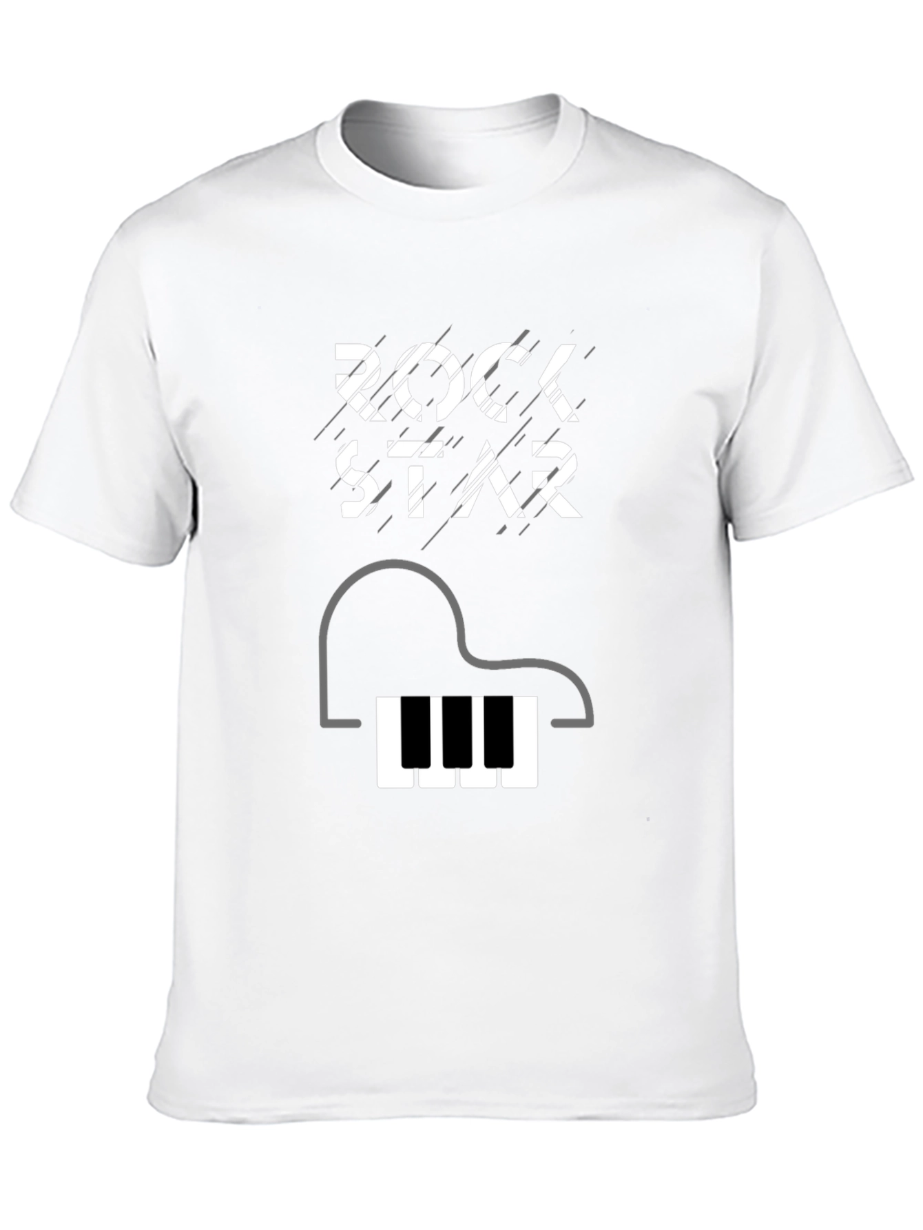 Rockstar Piano Graphic Tee - Black Cotton T-Shirt