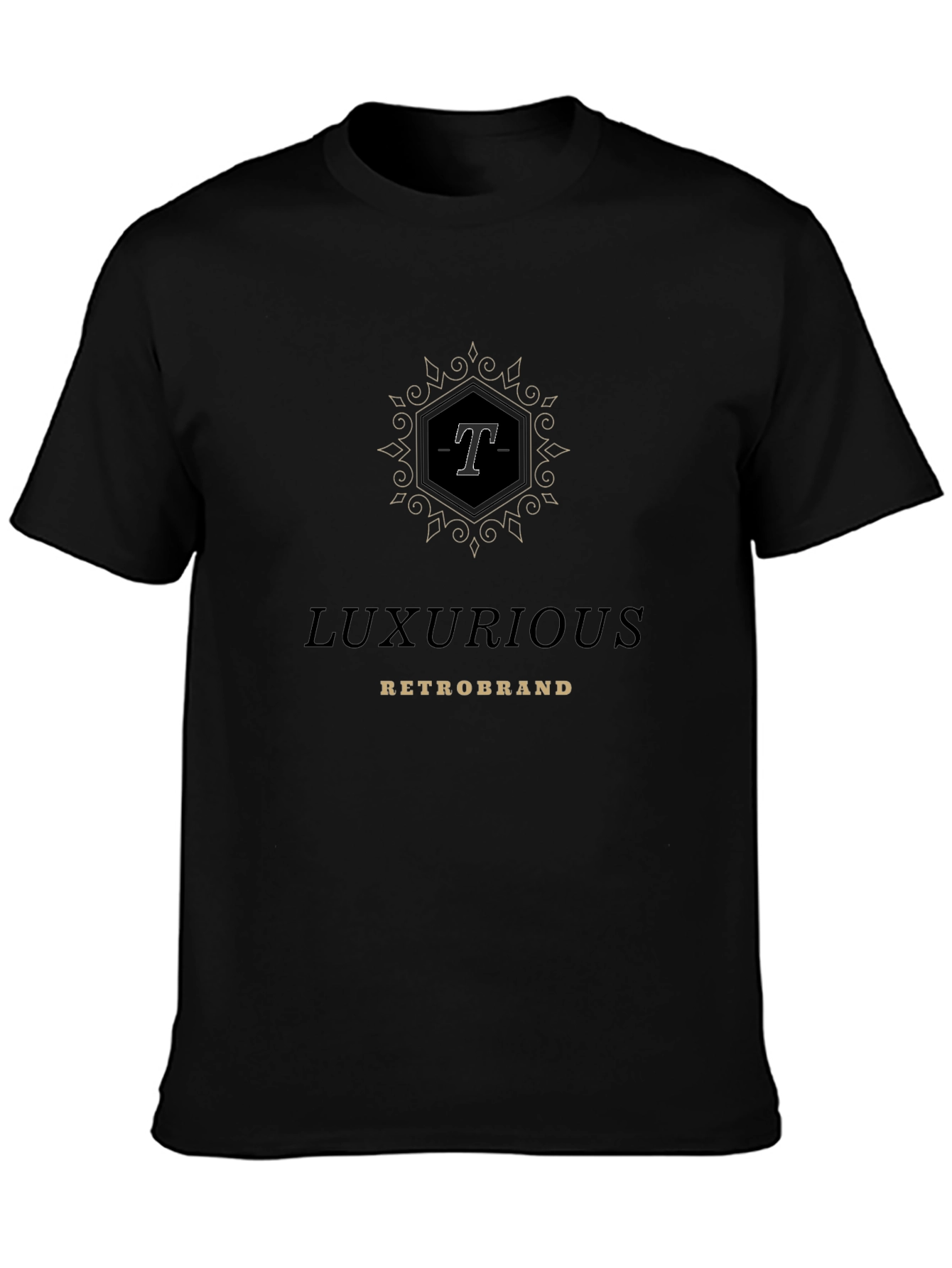 Luxurious Retrobrand Black T-Shirt
