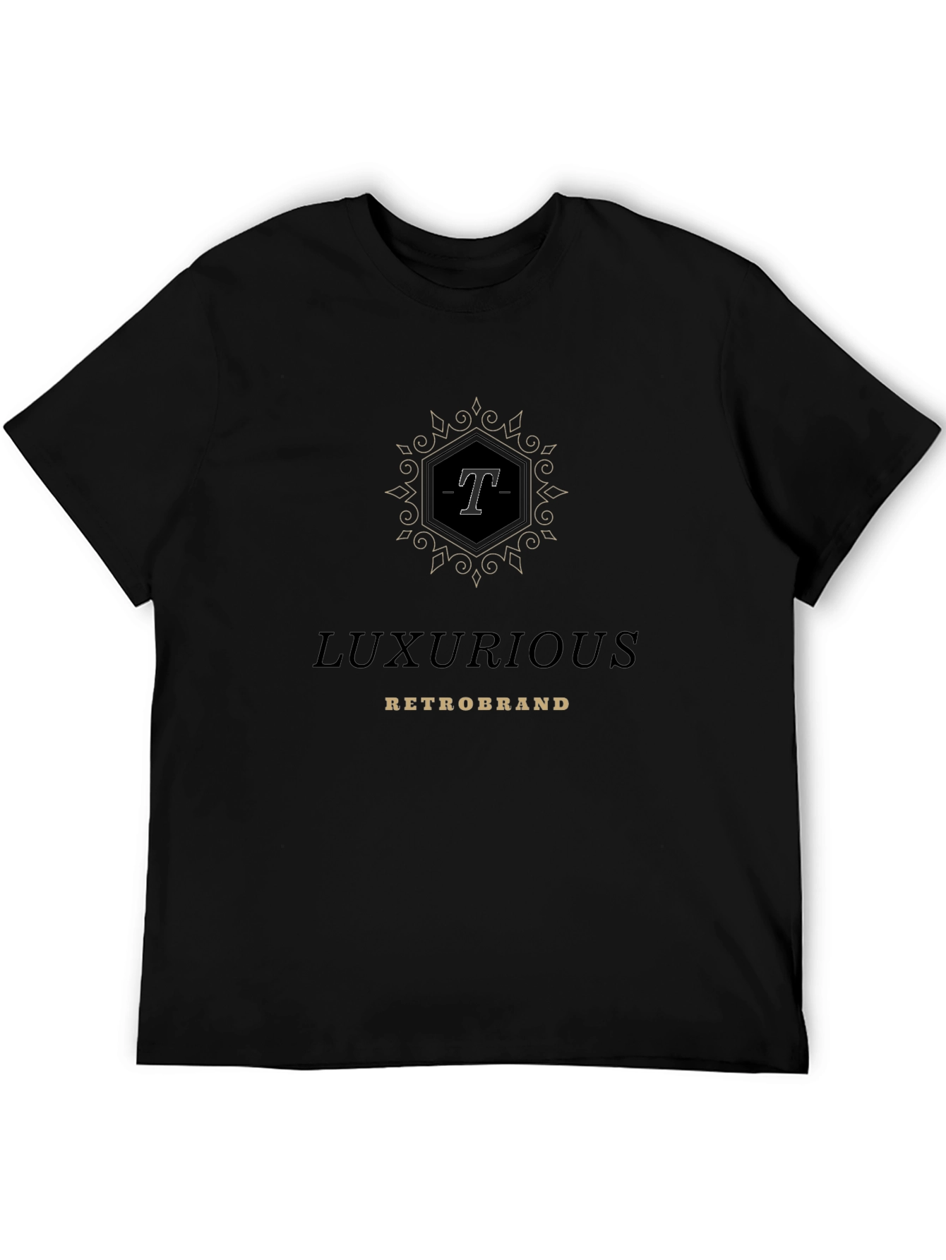 Luxurious Retrobrand Black T-Shirt
