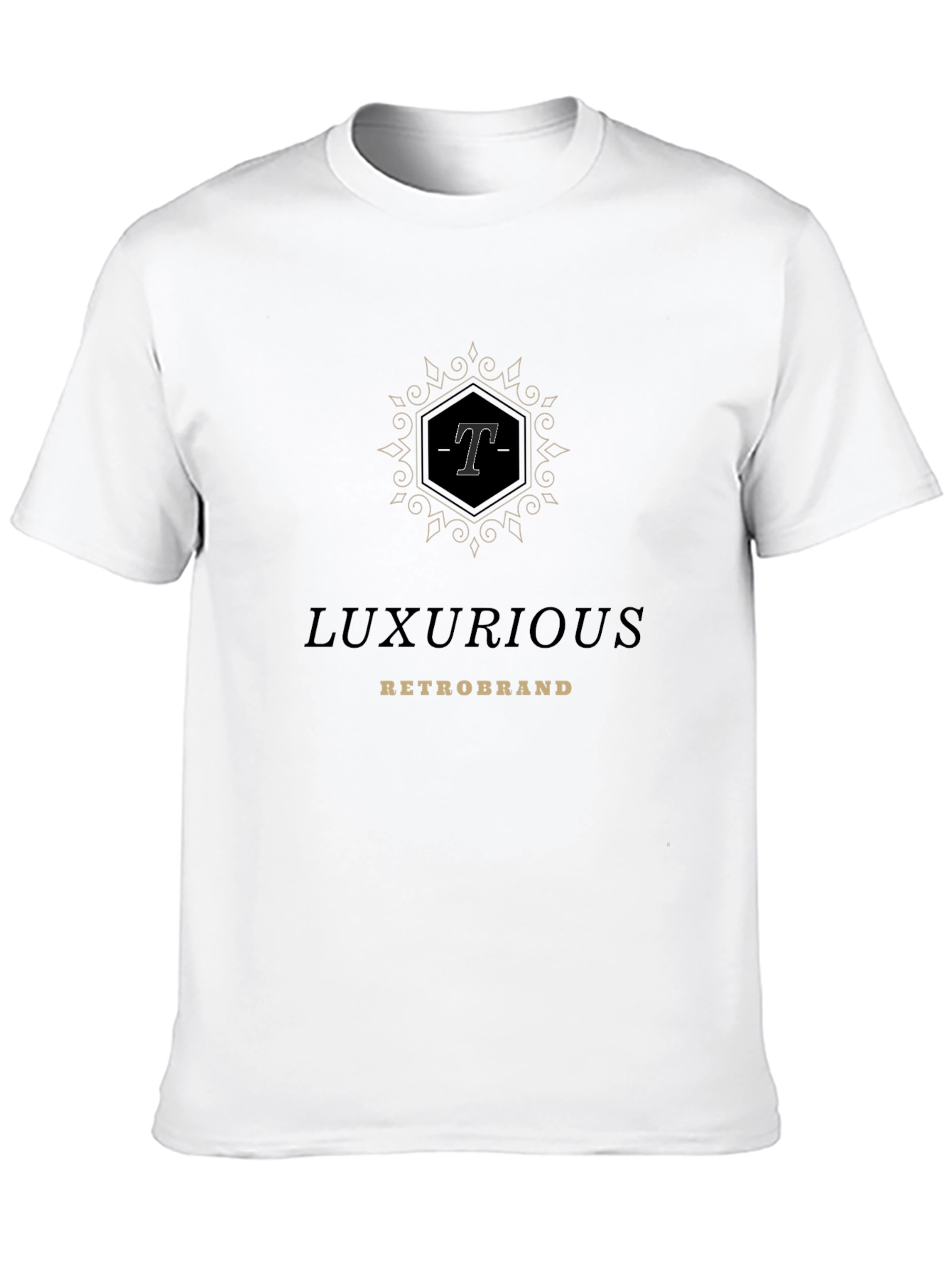 Luxurious Retrobrand Black T-Shirt