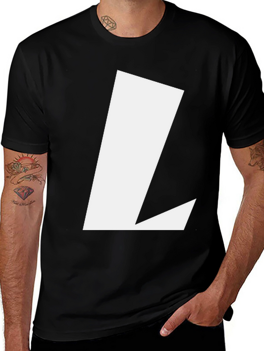 Bold Initial L Black T-Shirt - Casual Style