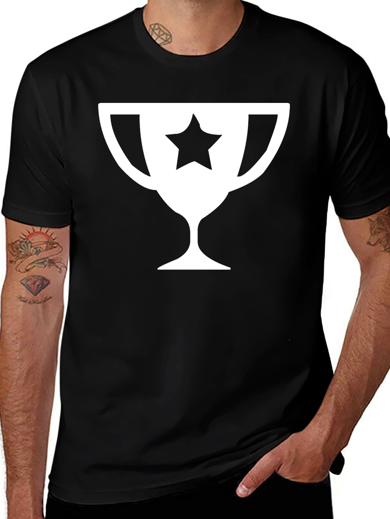 Star Trophy Graphic Tee - Black Cotton