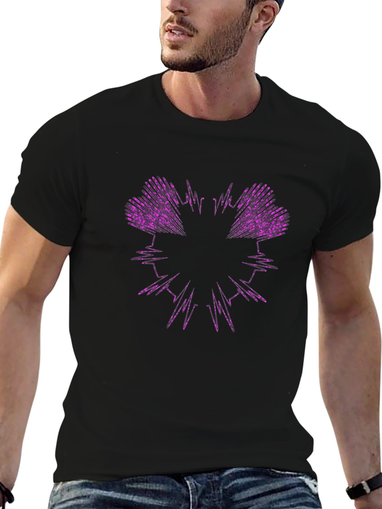 Abstract Heartbeat Graphic Tee - Modern Stylish Shirt