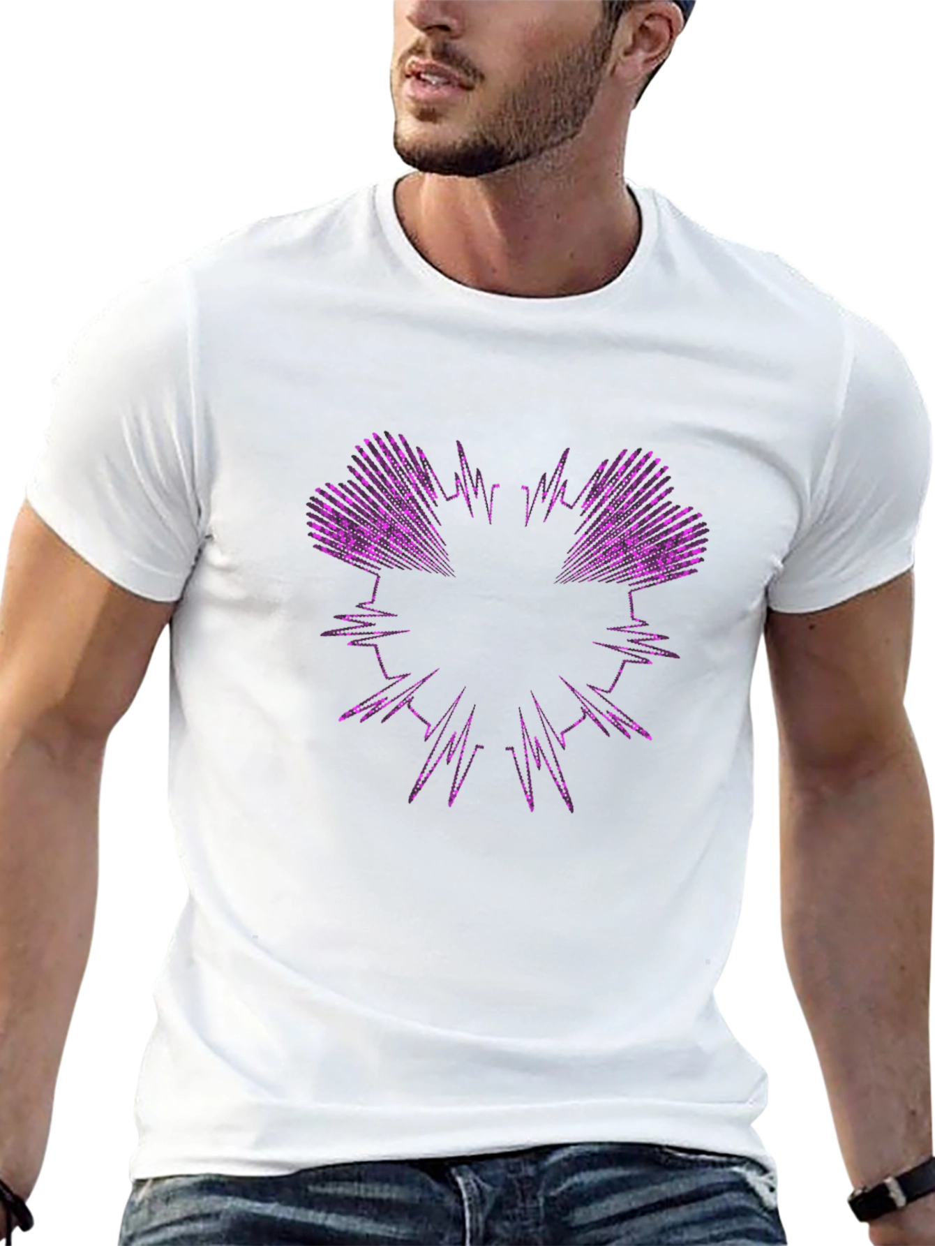 Abstract Heartbeat Graphic Tee - Modern Stylish Shirt
