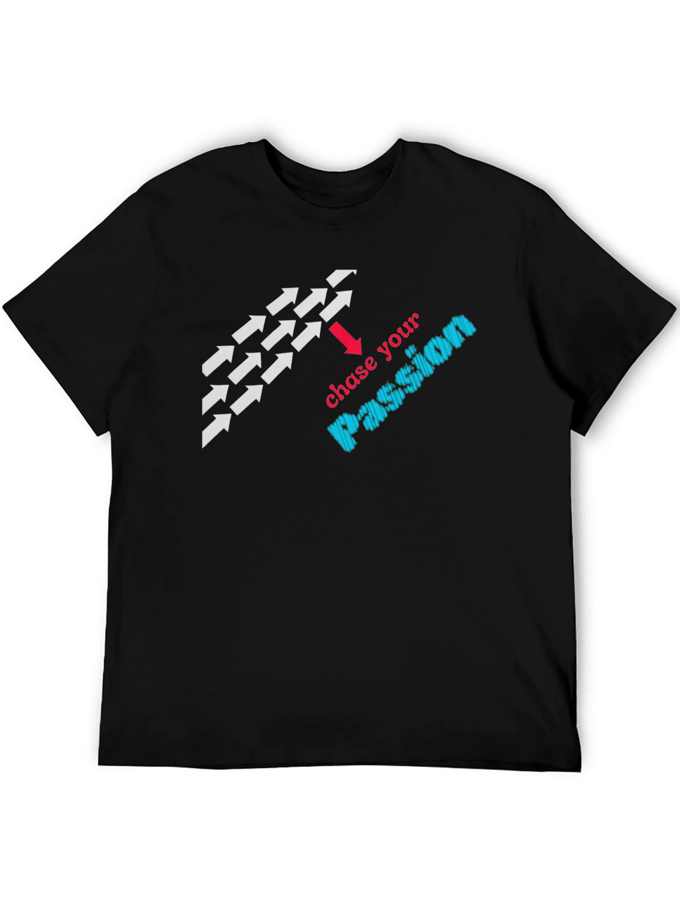 Chase Your Passion Graphic Black T-Shirt