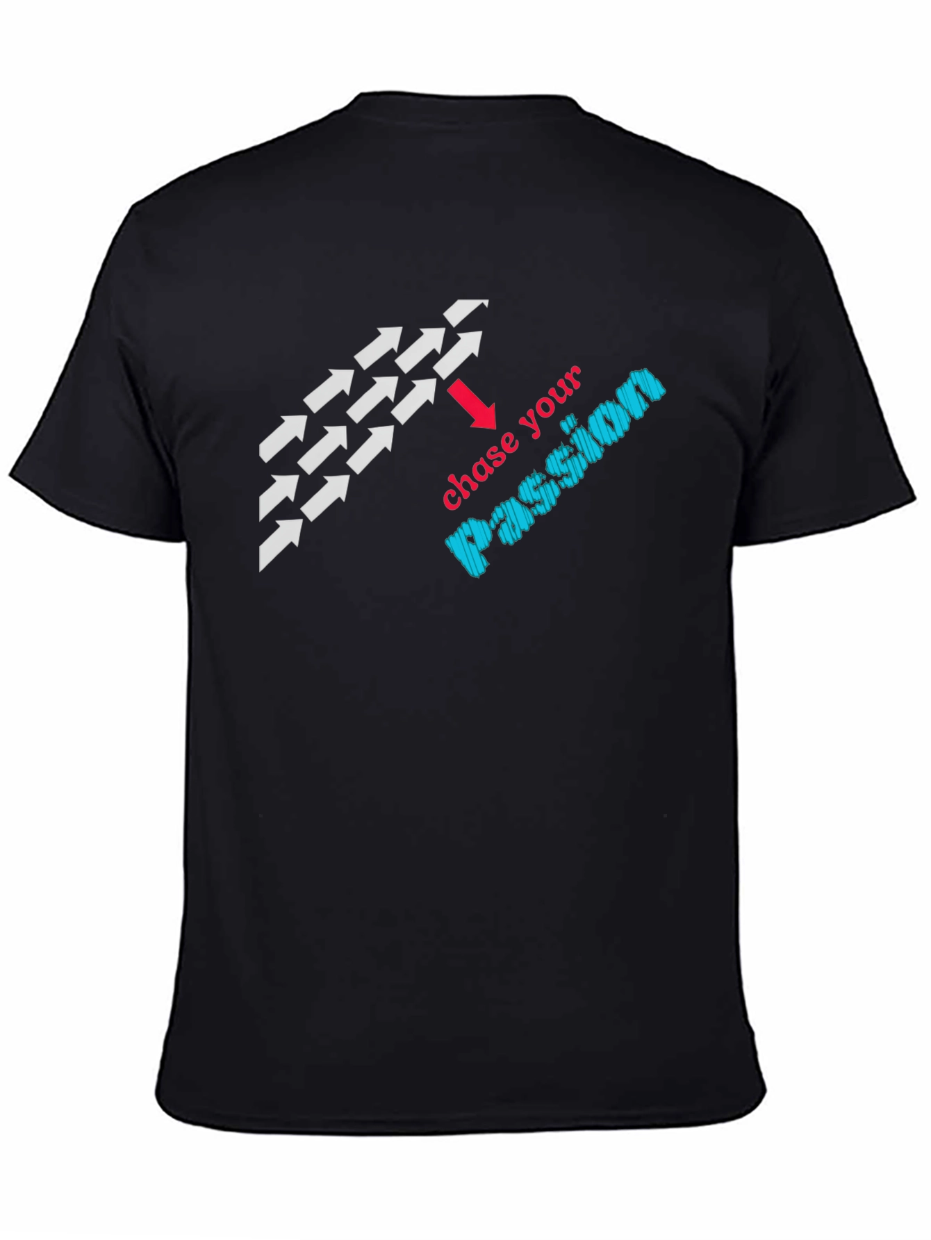 Chase Your Passion Graphic Black T-Shirt