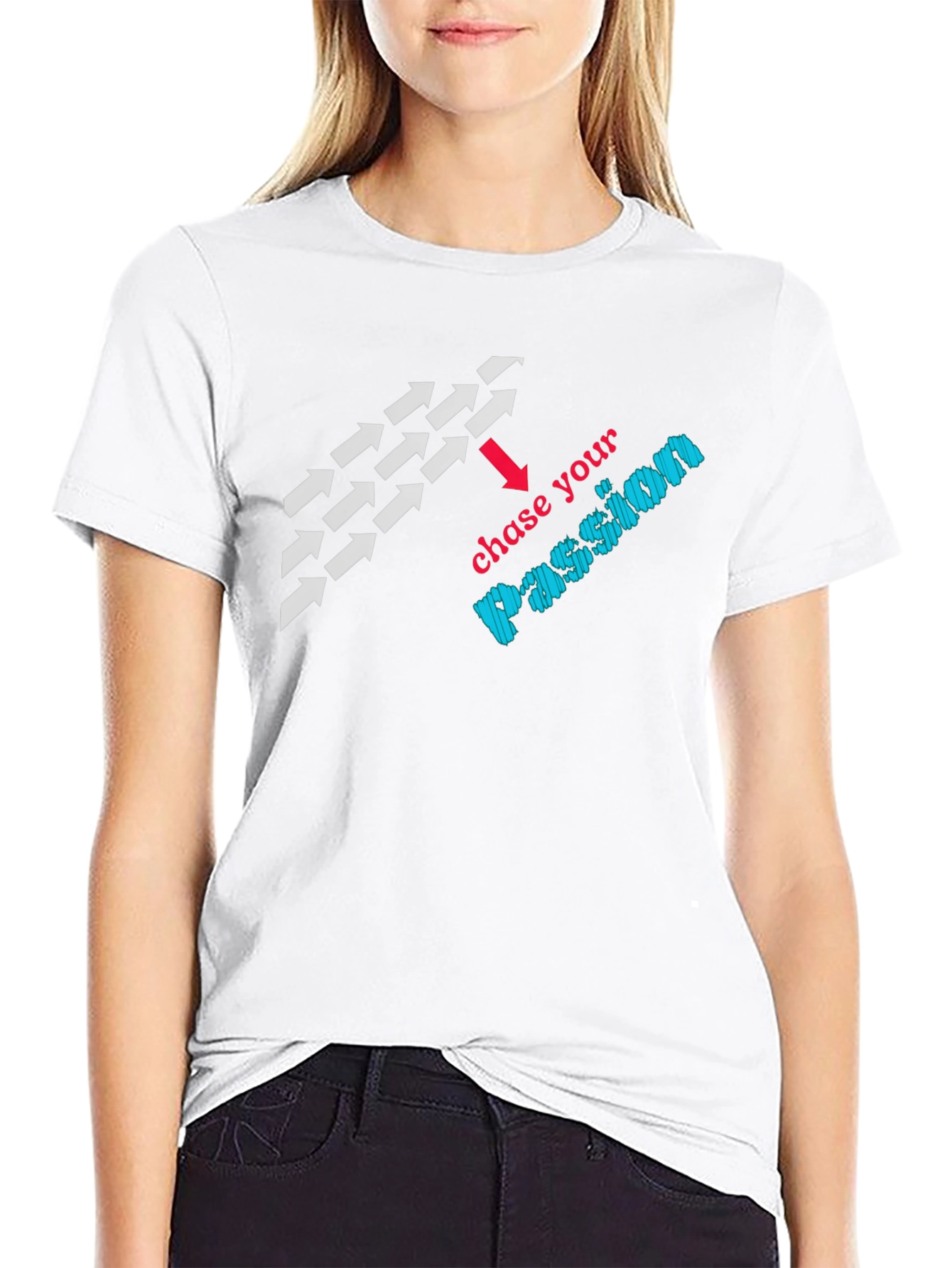 Chase Your Passion Graphic Black T-Shirt