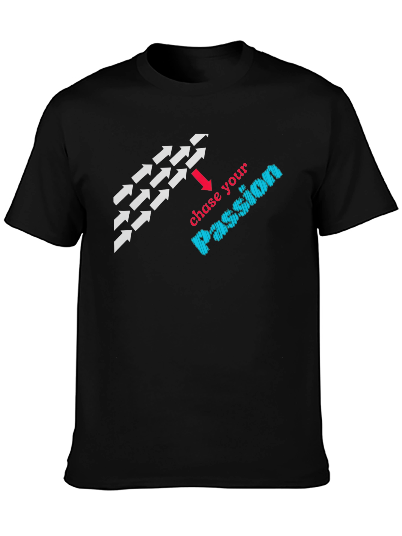 Chase Your Passion Graphic Black T-Shirt