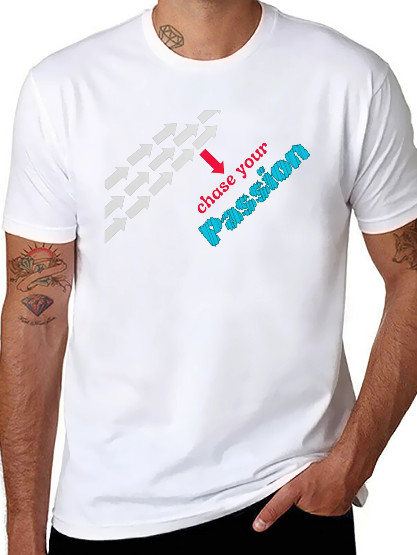 Chase Your Passion Graphic Black T-Shirt