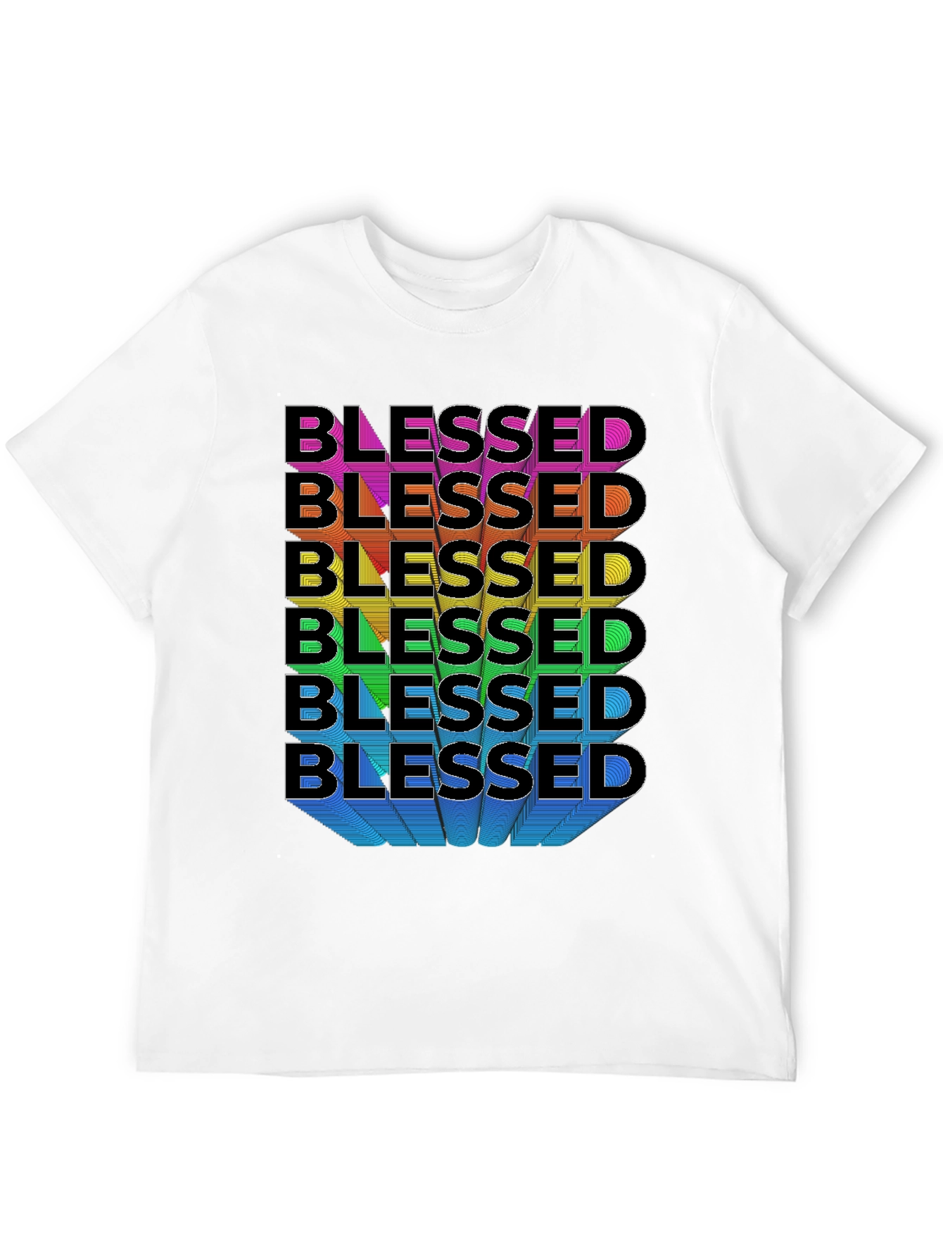Blessed Rainbow Graphic T-Shirt
