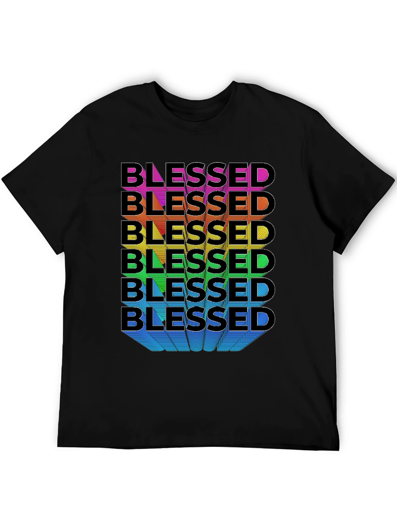 Blessed Rainbow Graphic T-Shirt