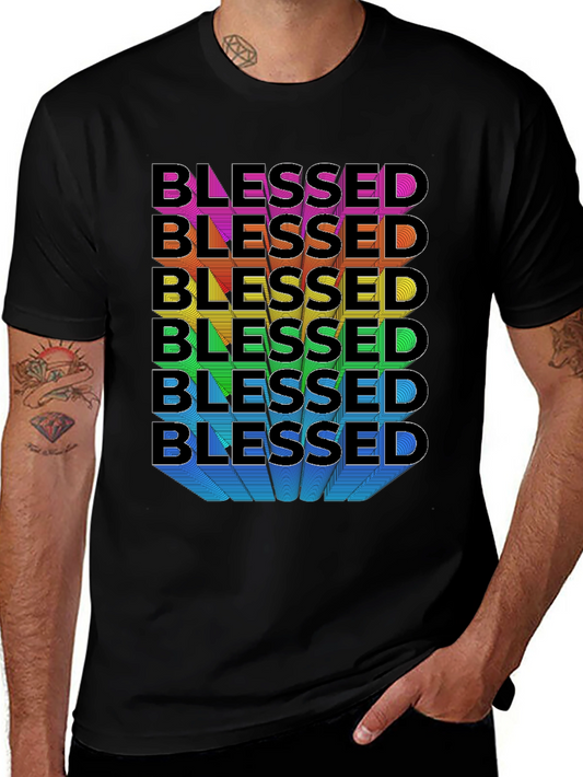 Blessed Rainbow Graphic T-Shirt
