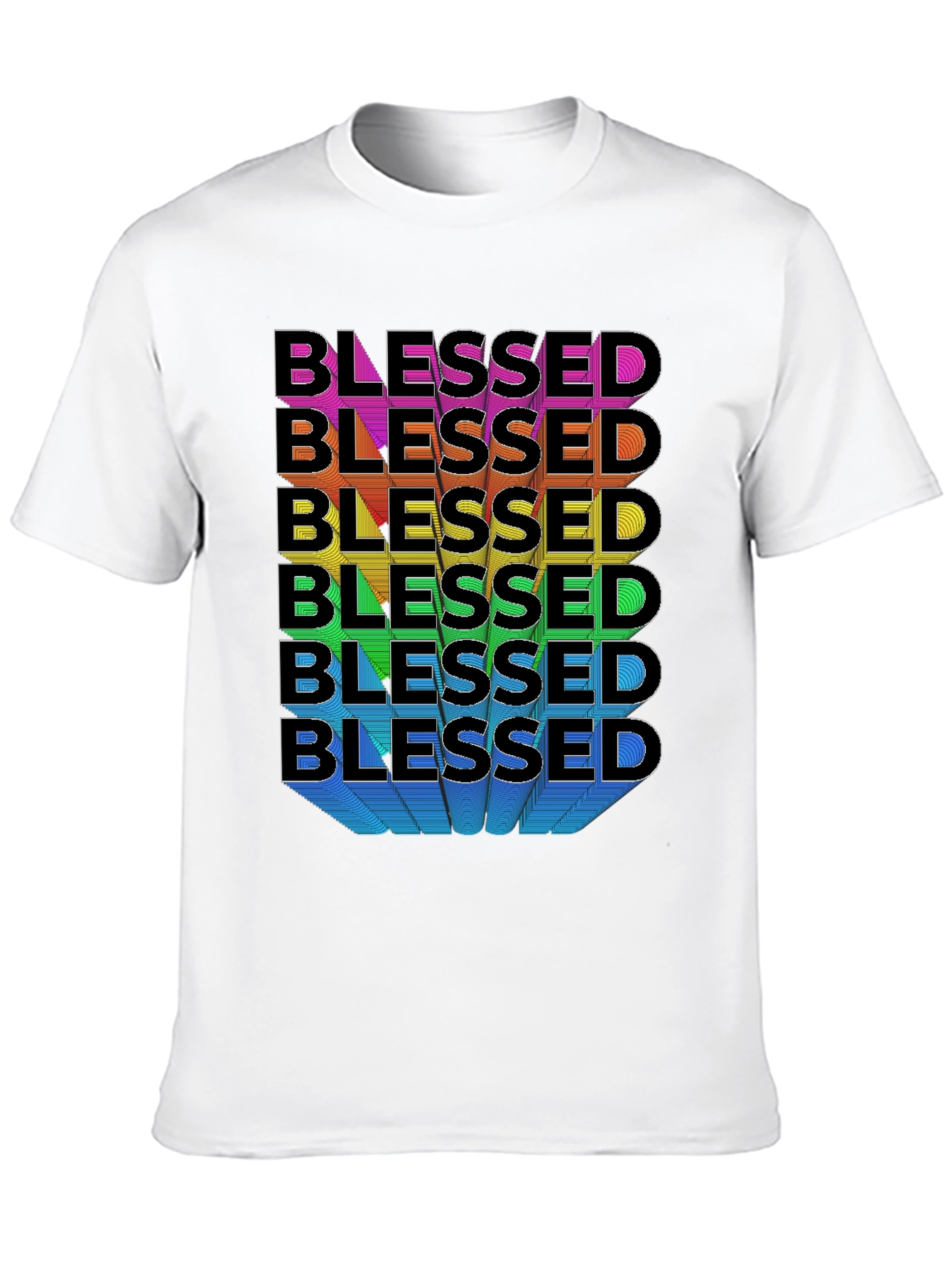 Blessed Rainbow Graphic T-Shirt