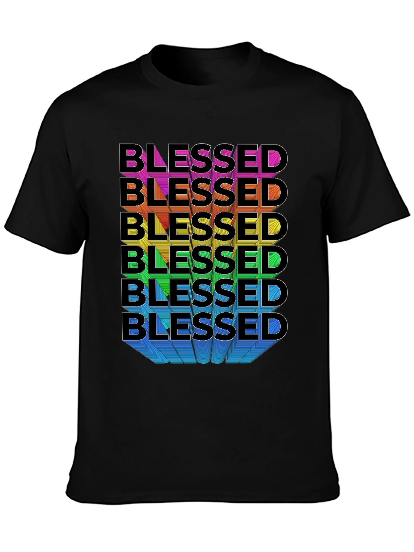 Blessed Rainbow Graphic T-Shirt