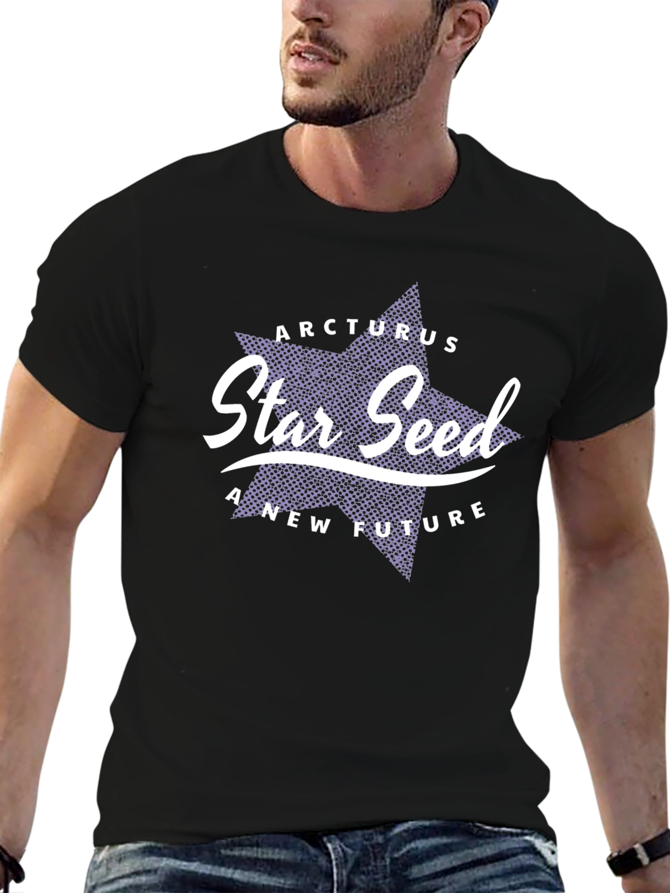 Arcturus Star Seed Black Graphic T-Shirt