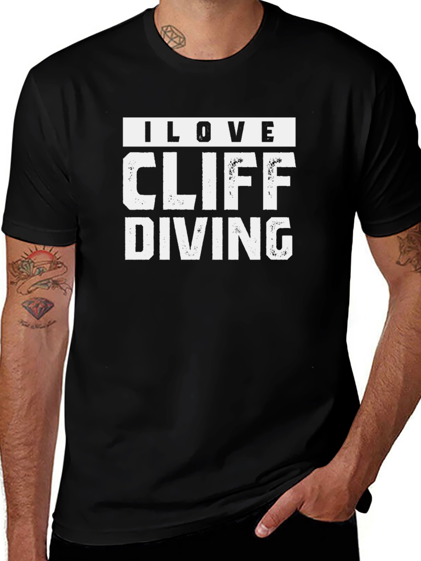 I Love Cliff Diving Graphic T-Shirt