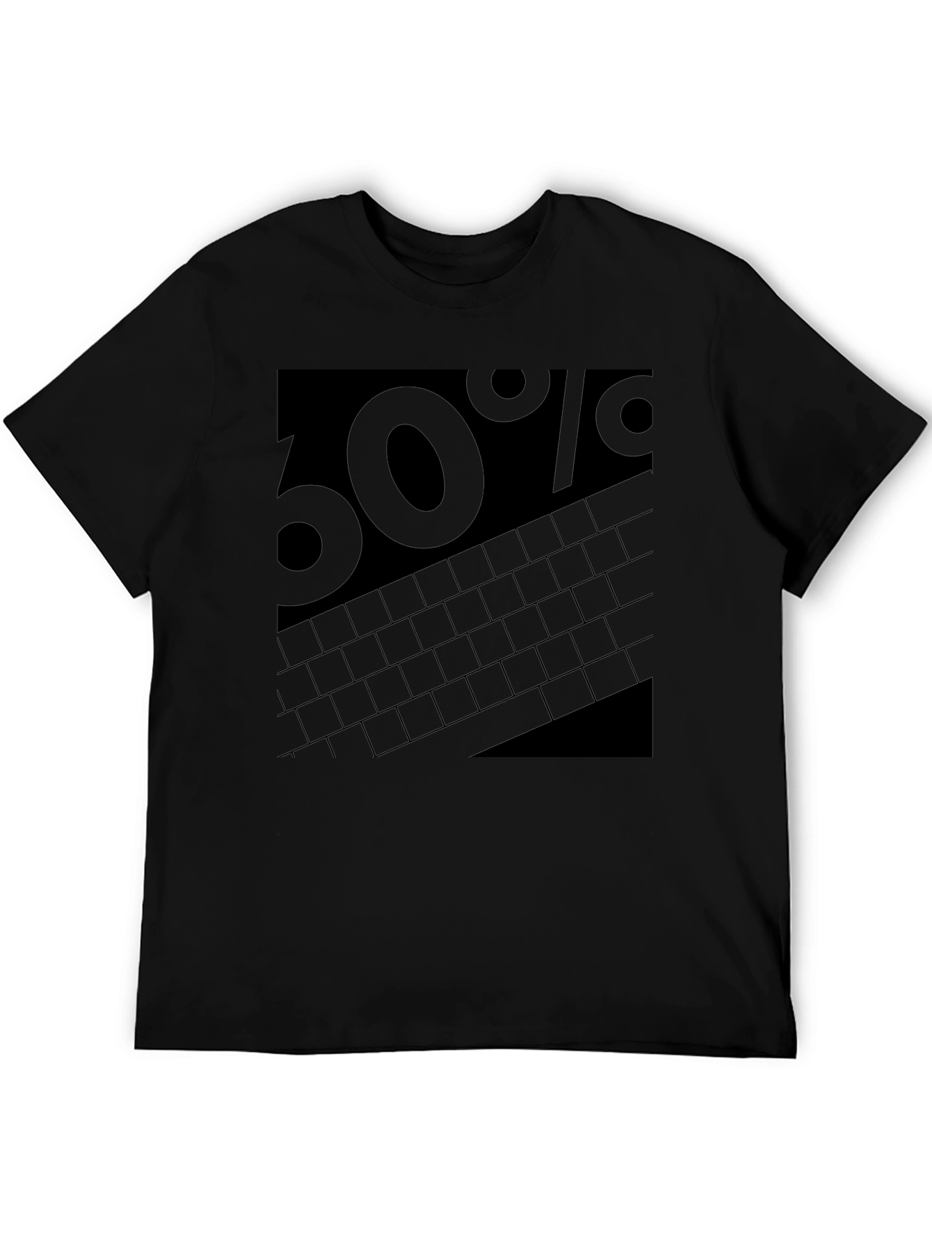 Mens Black 60% Graphic T-Shirt