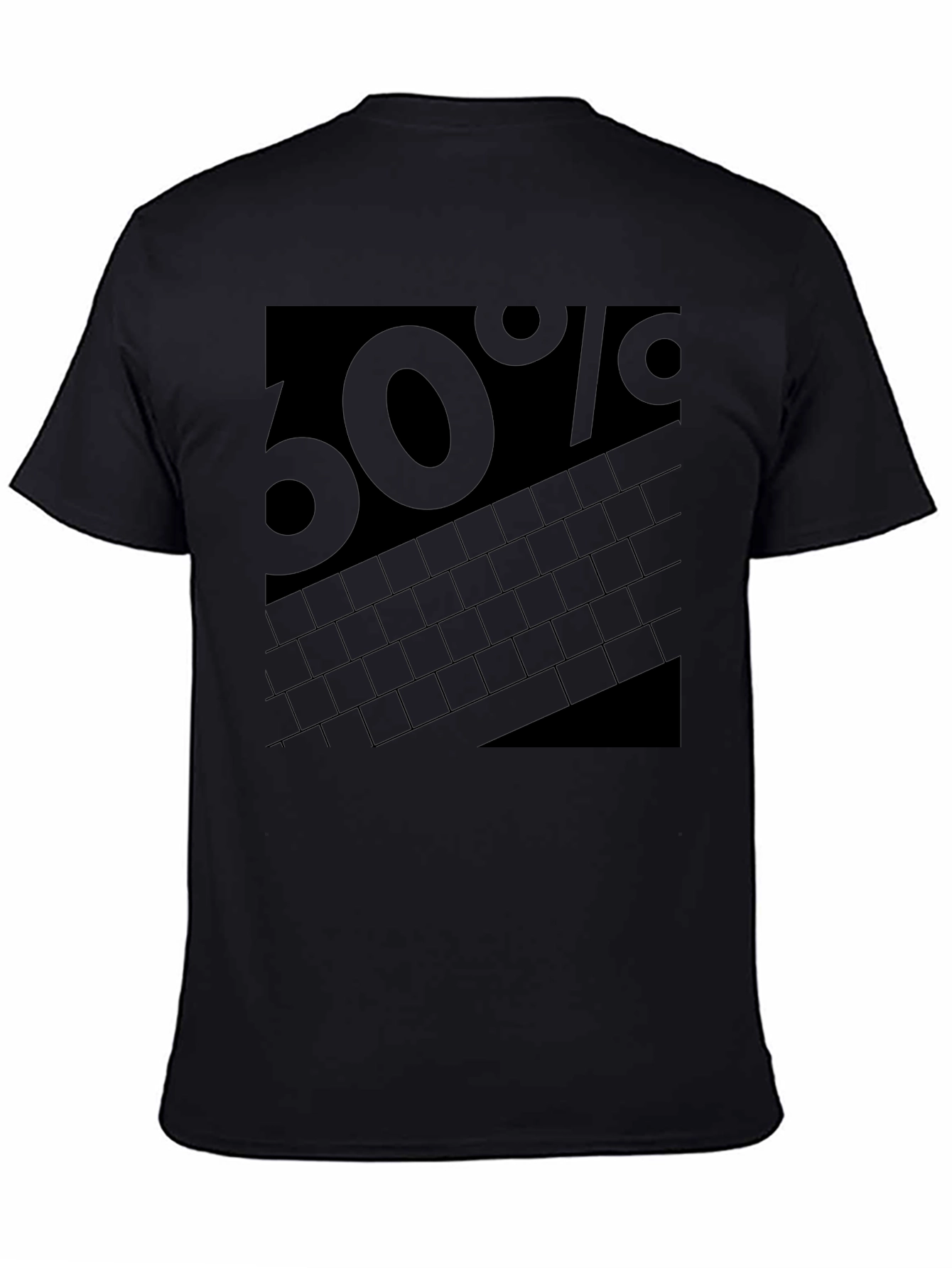 Mens Black 60% Graphic T-Shirt