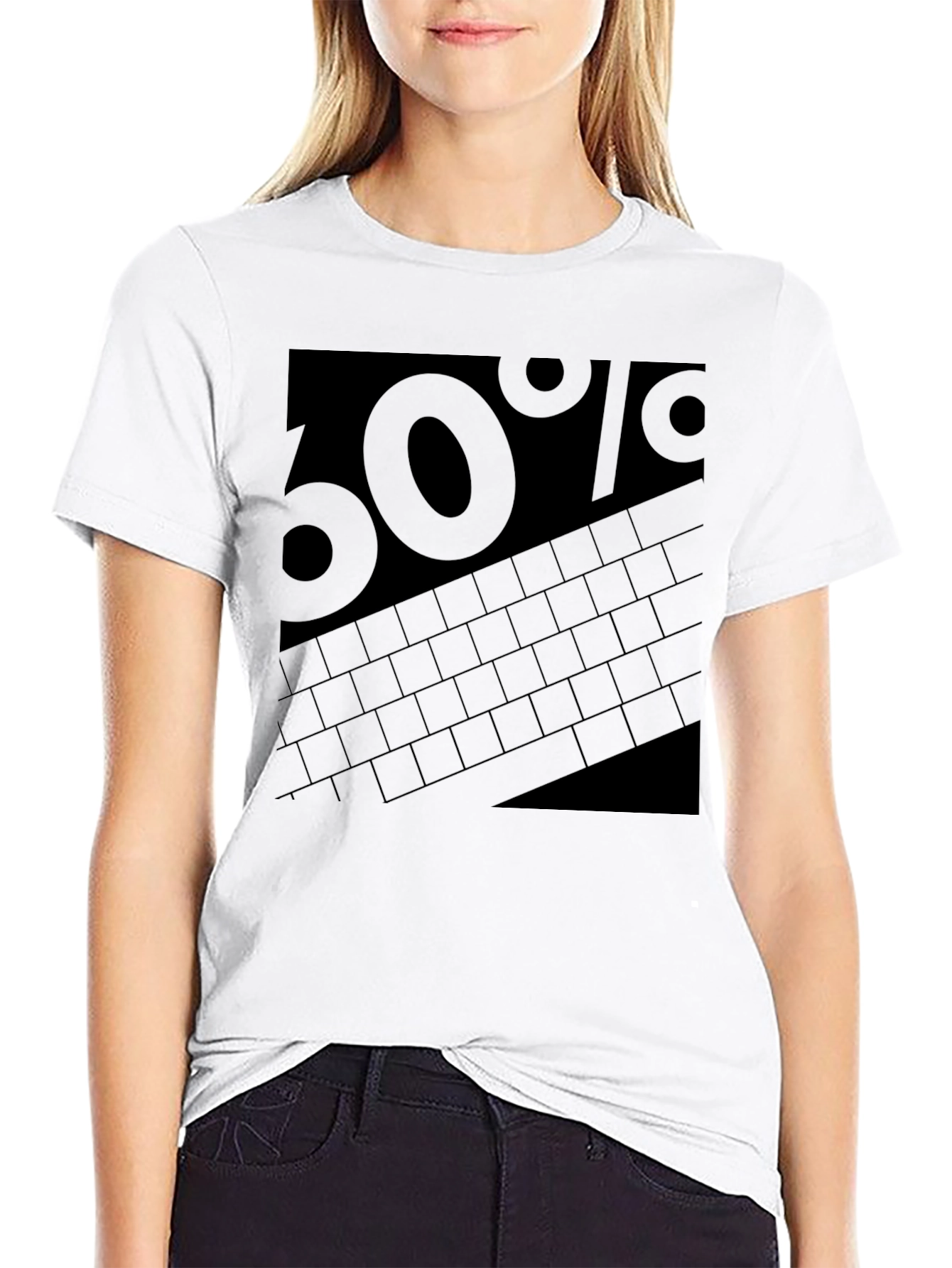 Mens Black 60% Graphic T-Shirt