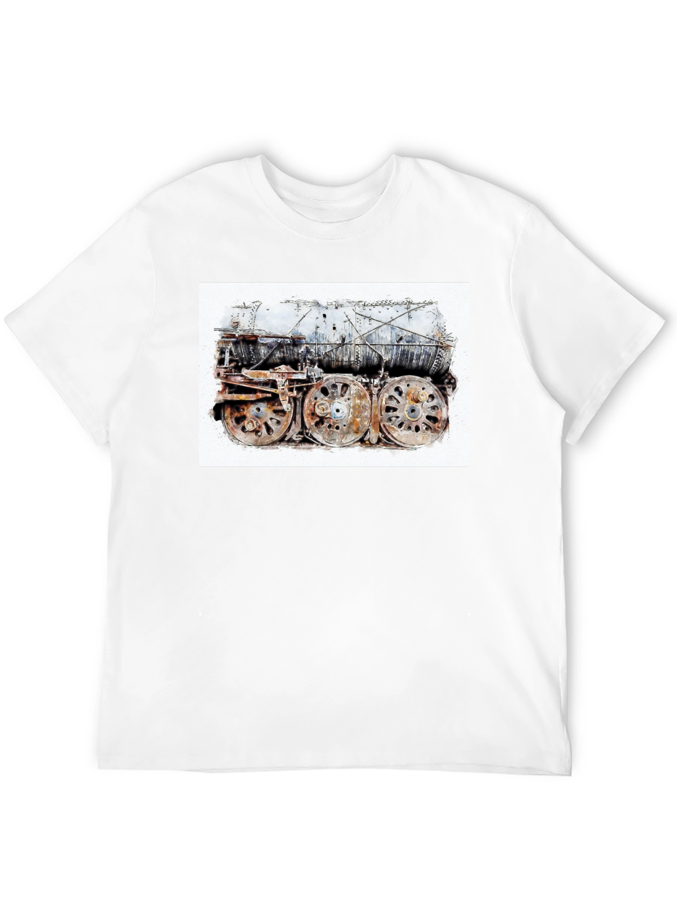 Steam Train Graphic Tee - Black Cotton Comfort