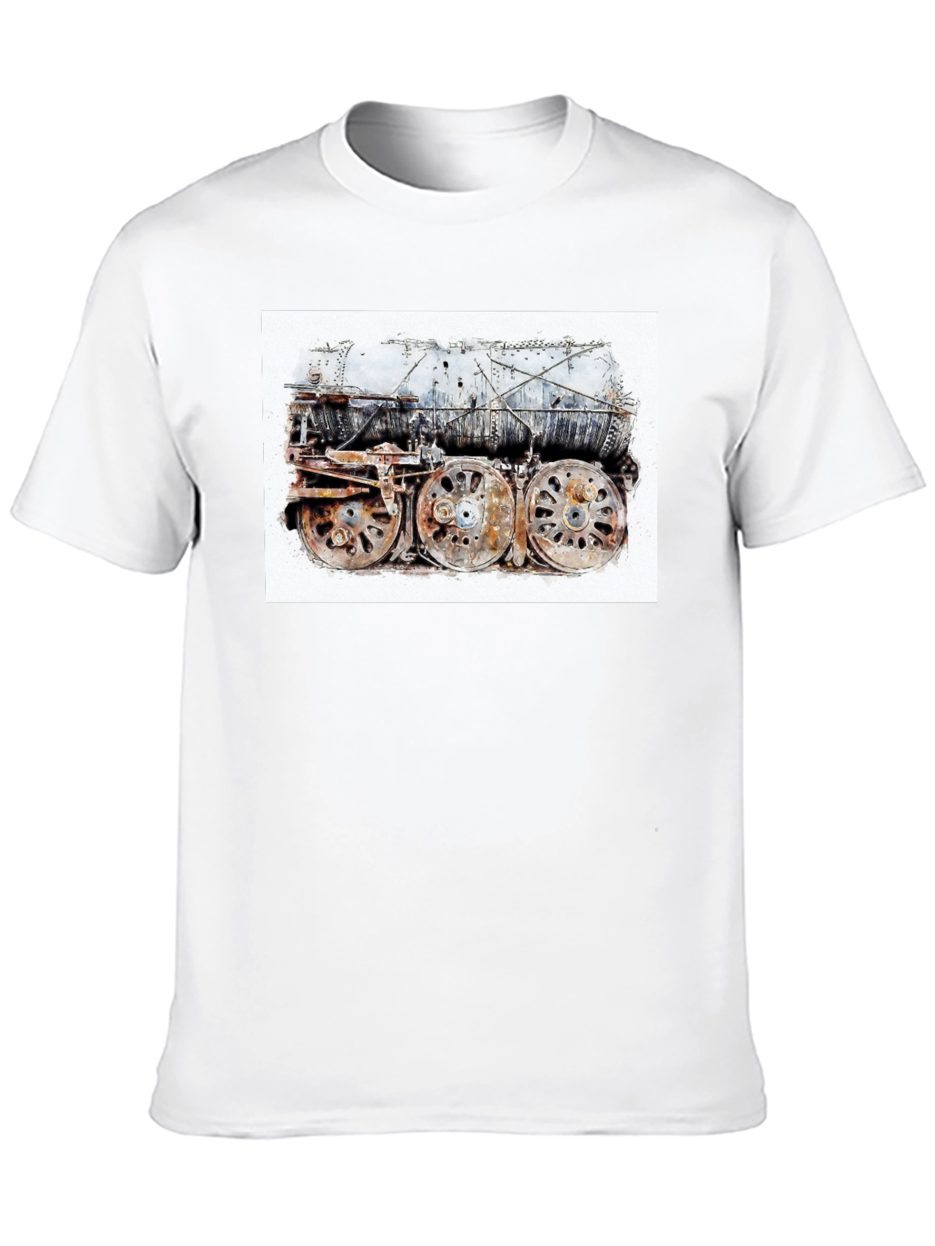 Steam Train Graphic Tee - Black Cotton Comfort