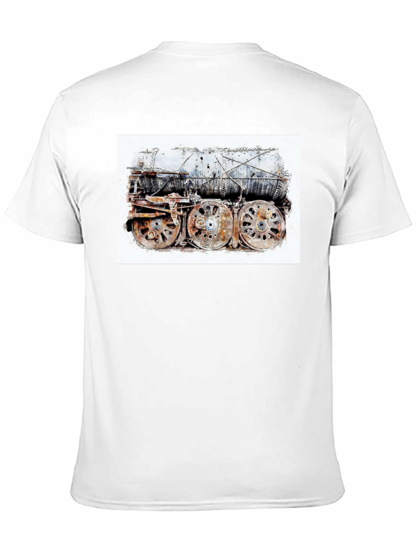 Steam Train Graphic Tee - Black Cotton Comfort