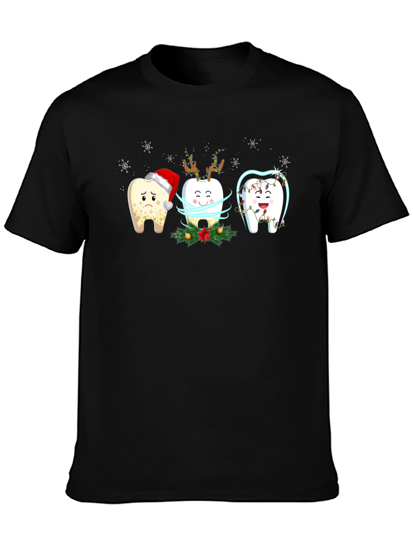 Festive Tooth Graphic T-Shirt - Dental Holiday Cheer!