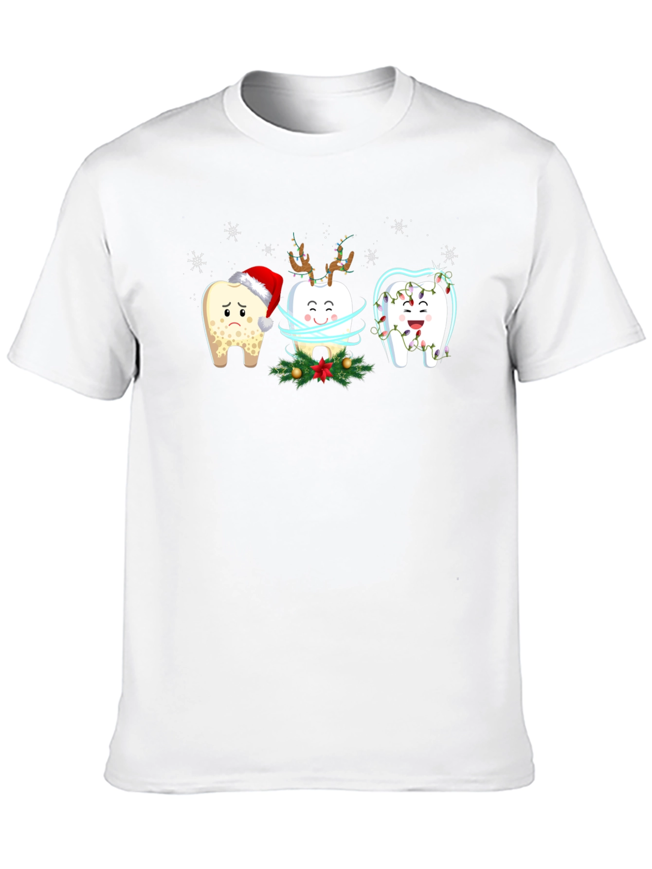 Festive Tooth Graphic T-Shirt - Dental Holiday Cheer!