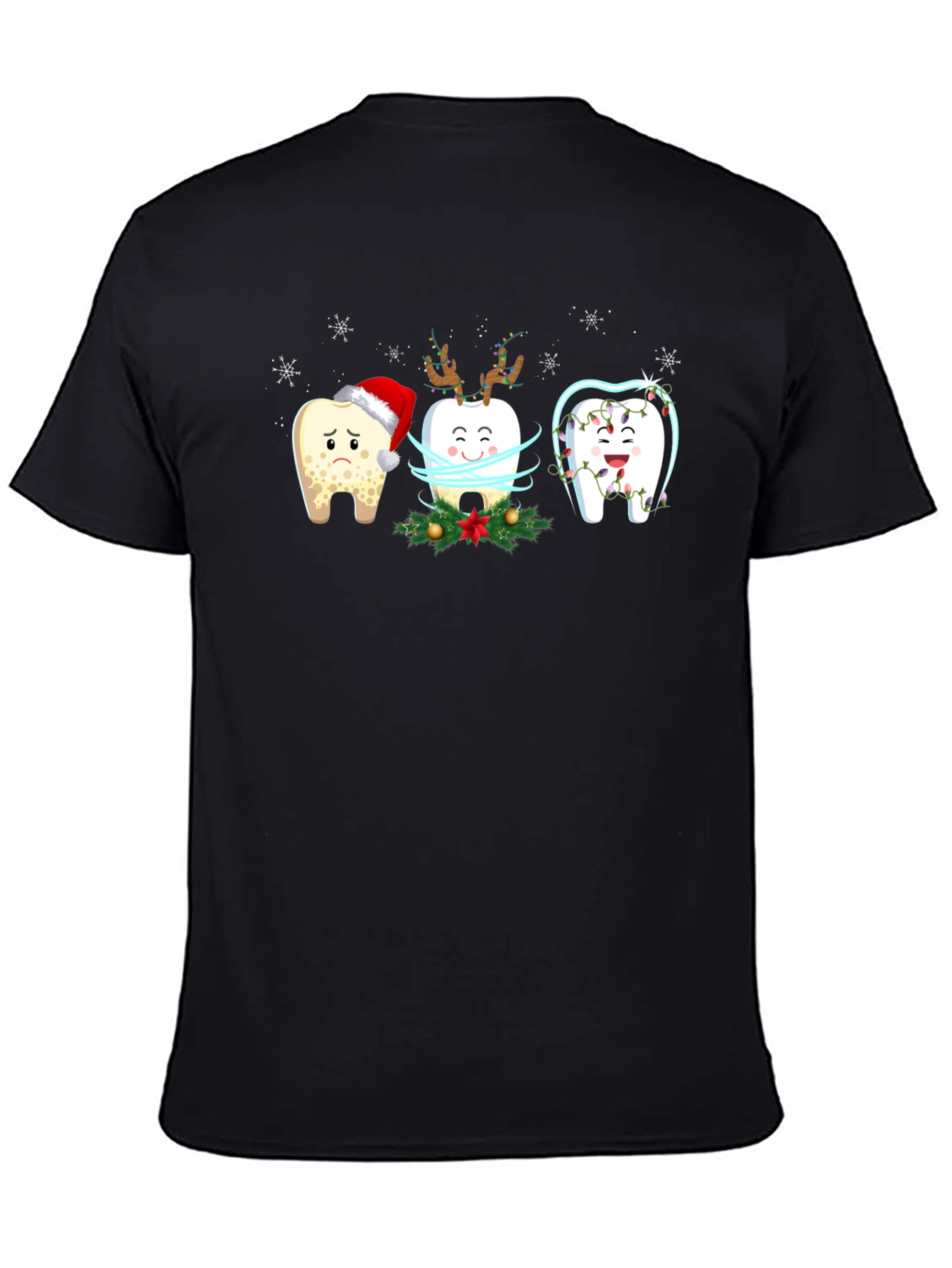 Festive Tooth Graphic T-Shirt - Dental Holiday Cheer!