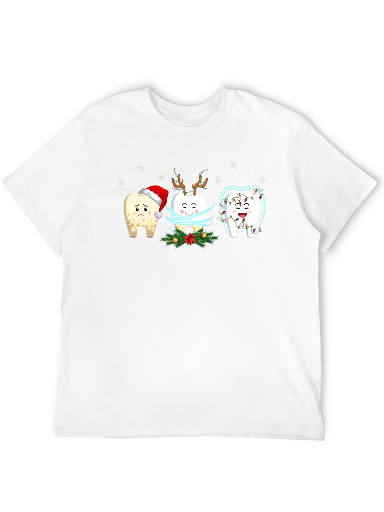 Festive Tooth Graphic T-Shirt - Dental Holiday Cheer!