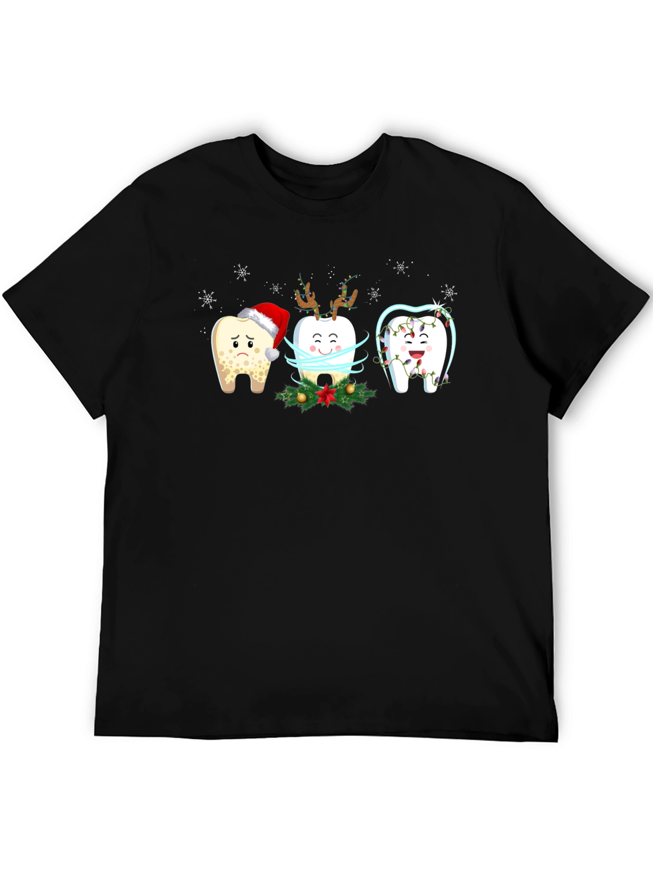 Festive Tooth Graphic T-Shirt - Dental Holiday Cheer!