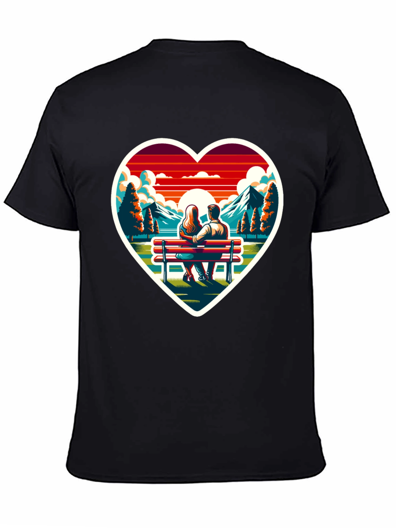 Heart Sunset Couple T-Shirt
