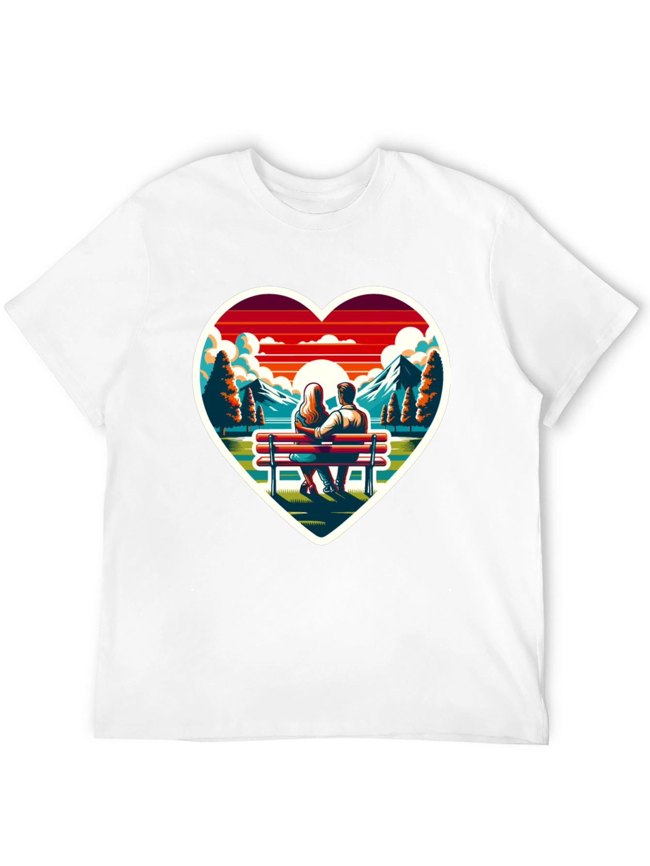 Heart Sunset Couple T-Shirt