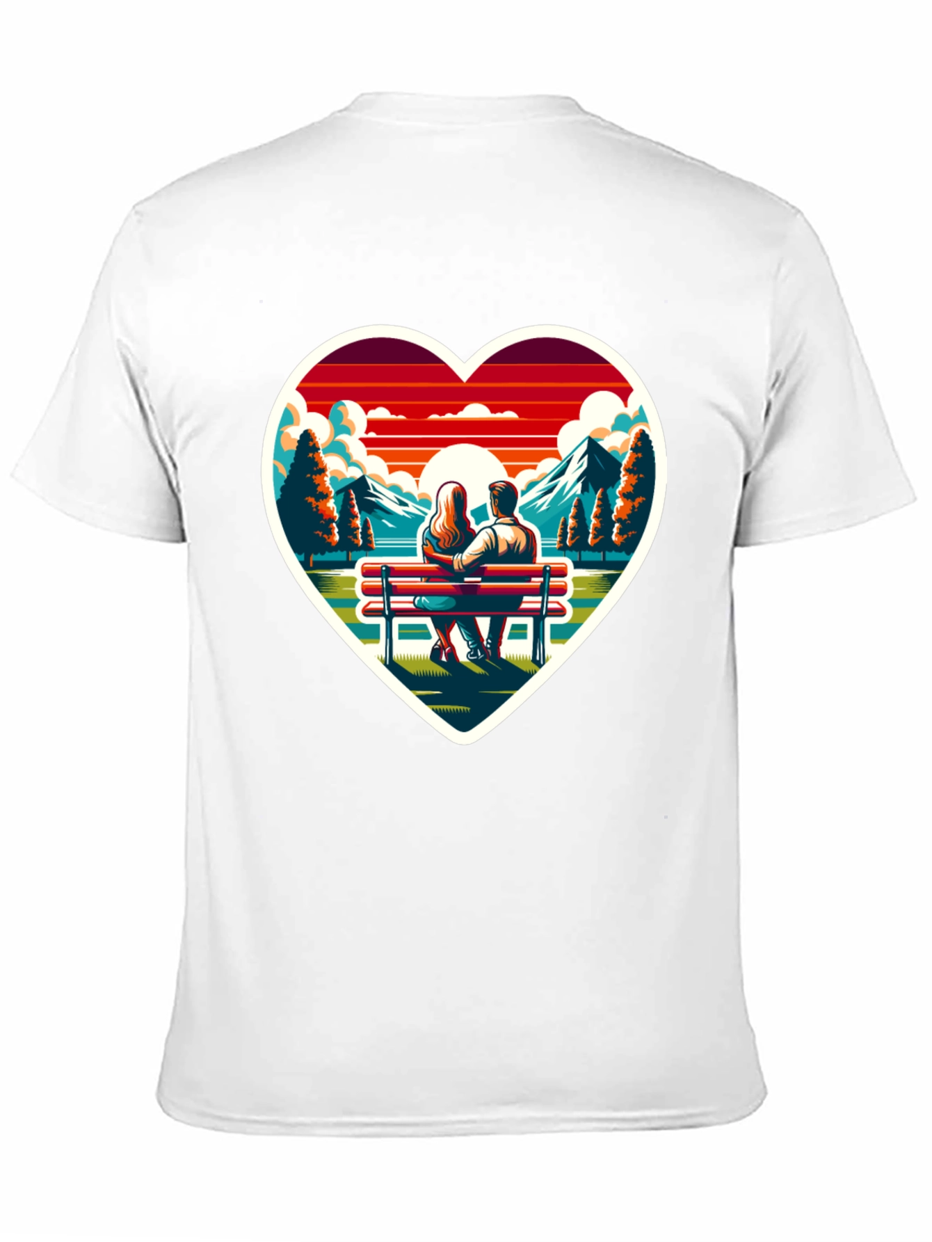 Heart Sunset Couple T-Shirt