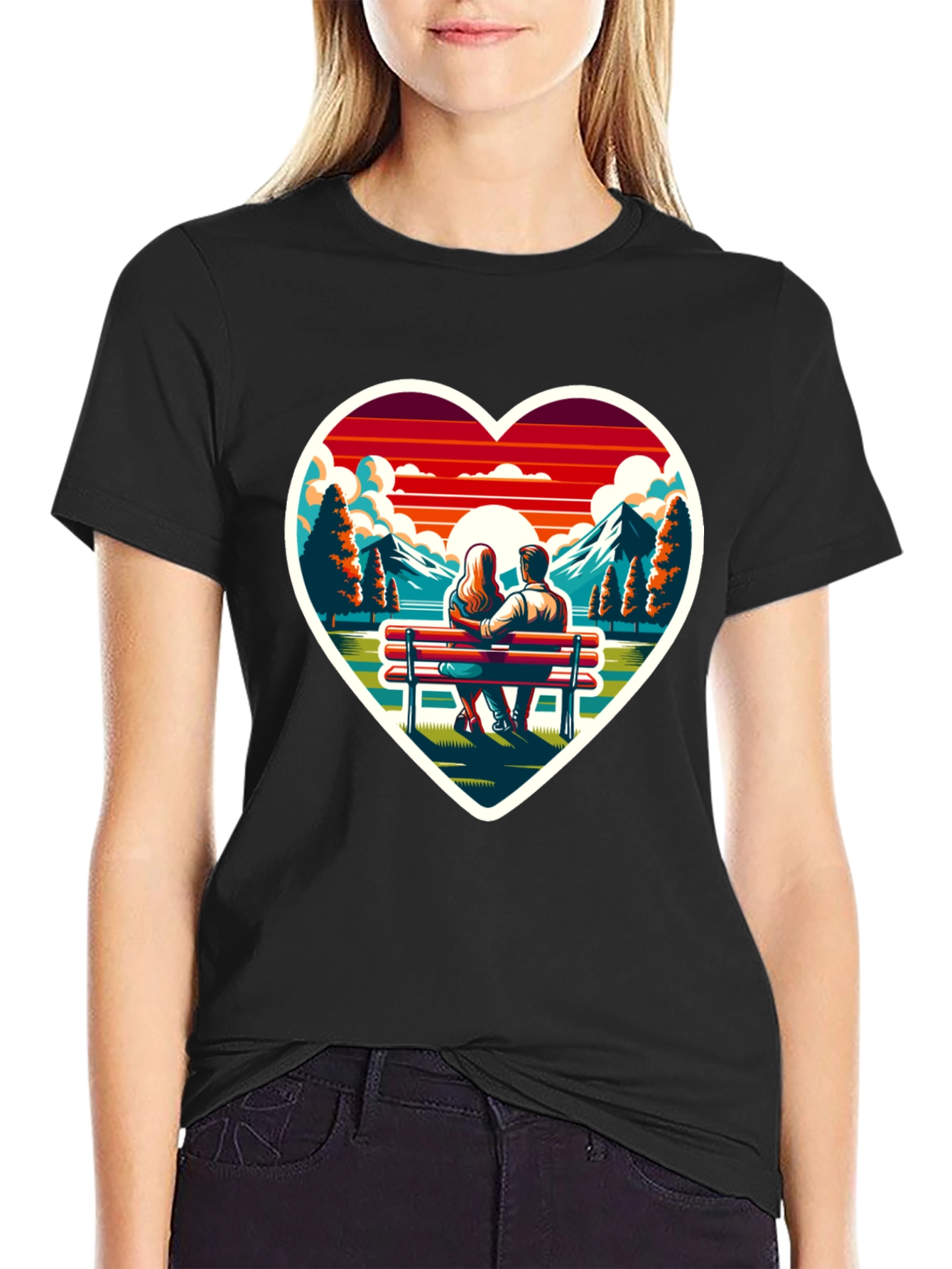 Heart Sunset Couple T-Shirt