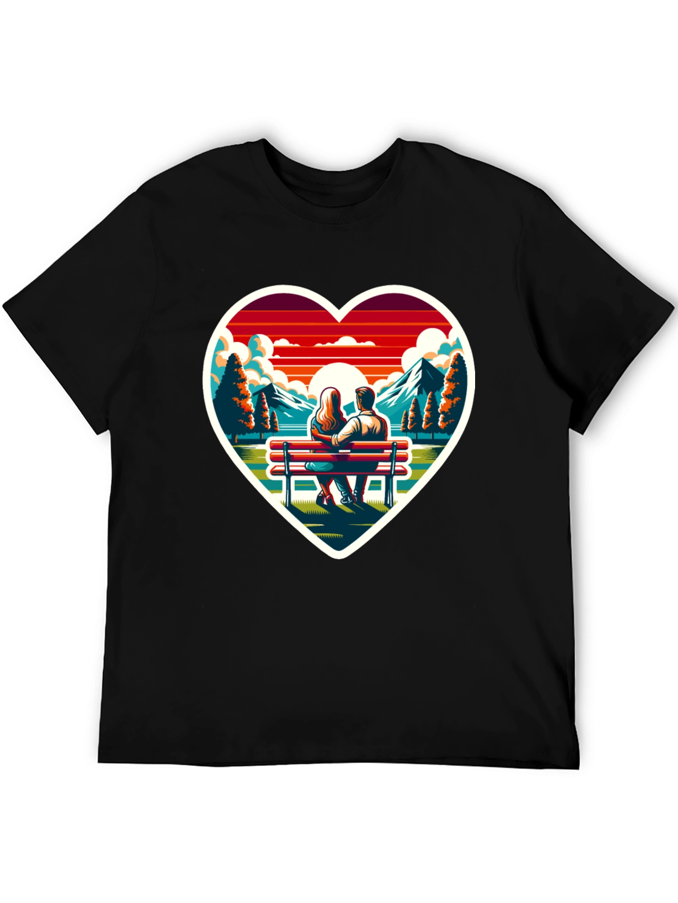 Heart Sunset Couple T-Shirt