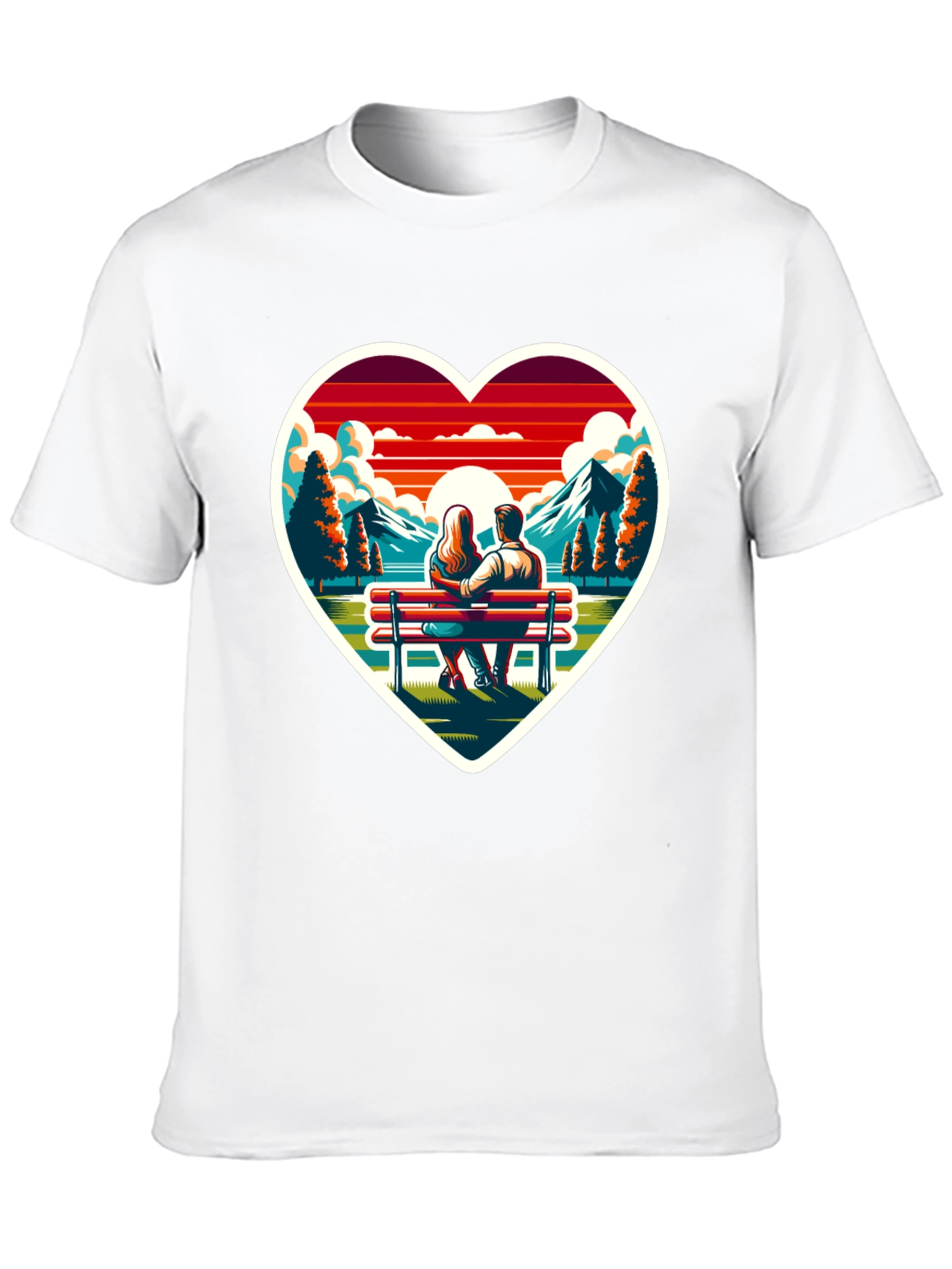 Heart Sunset Couple T-Shirt