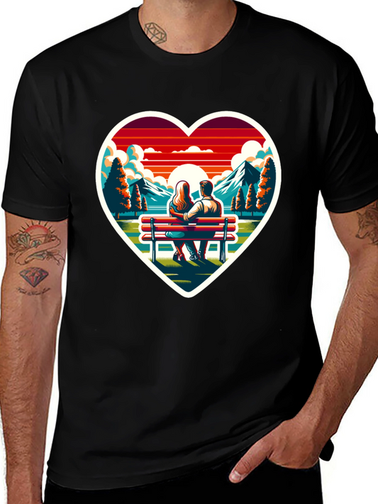 Heart Sunset Couple T-Shirt