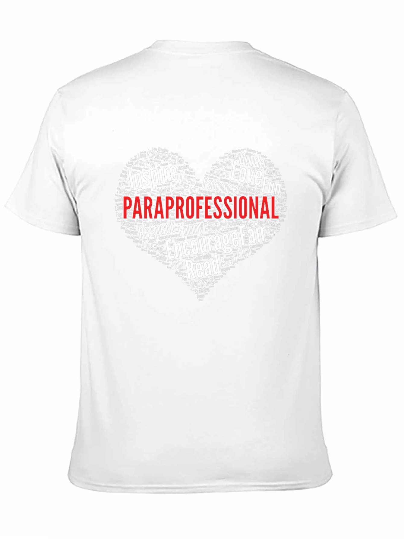 Paraprofessional Heart Word Art T-Shirt