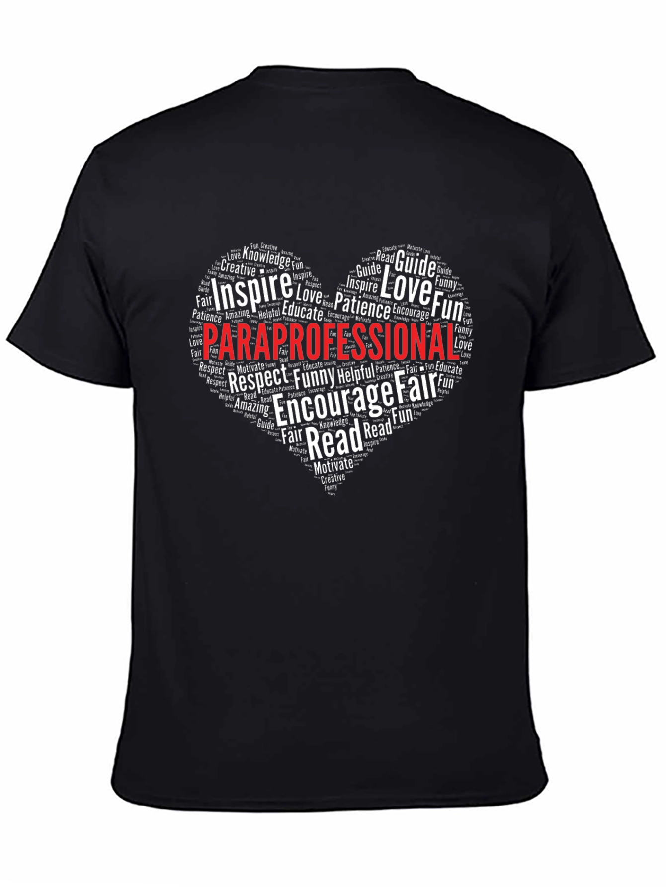 Paraprofessional Heart Word Art T-Shirt
