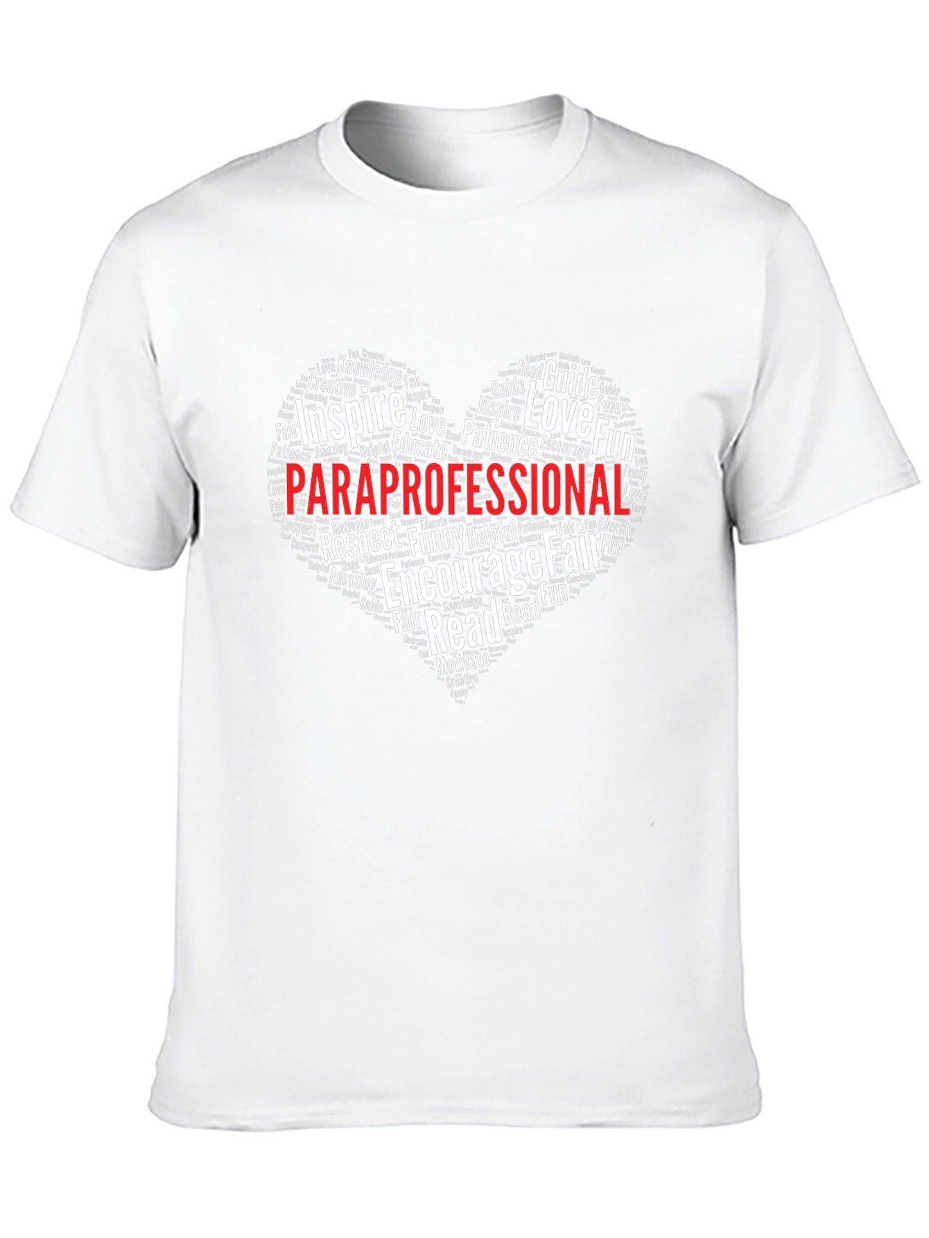 Paraprofessional Heart Word Art T-Shirt