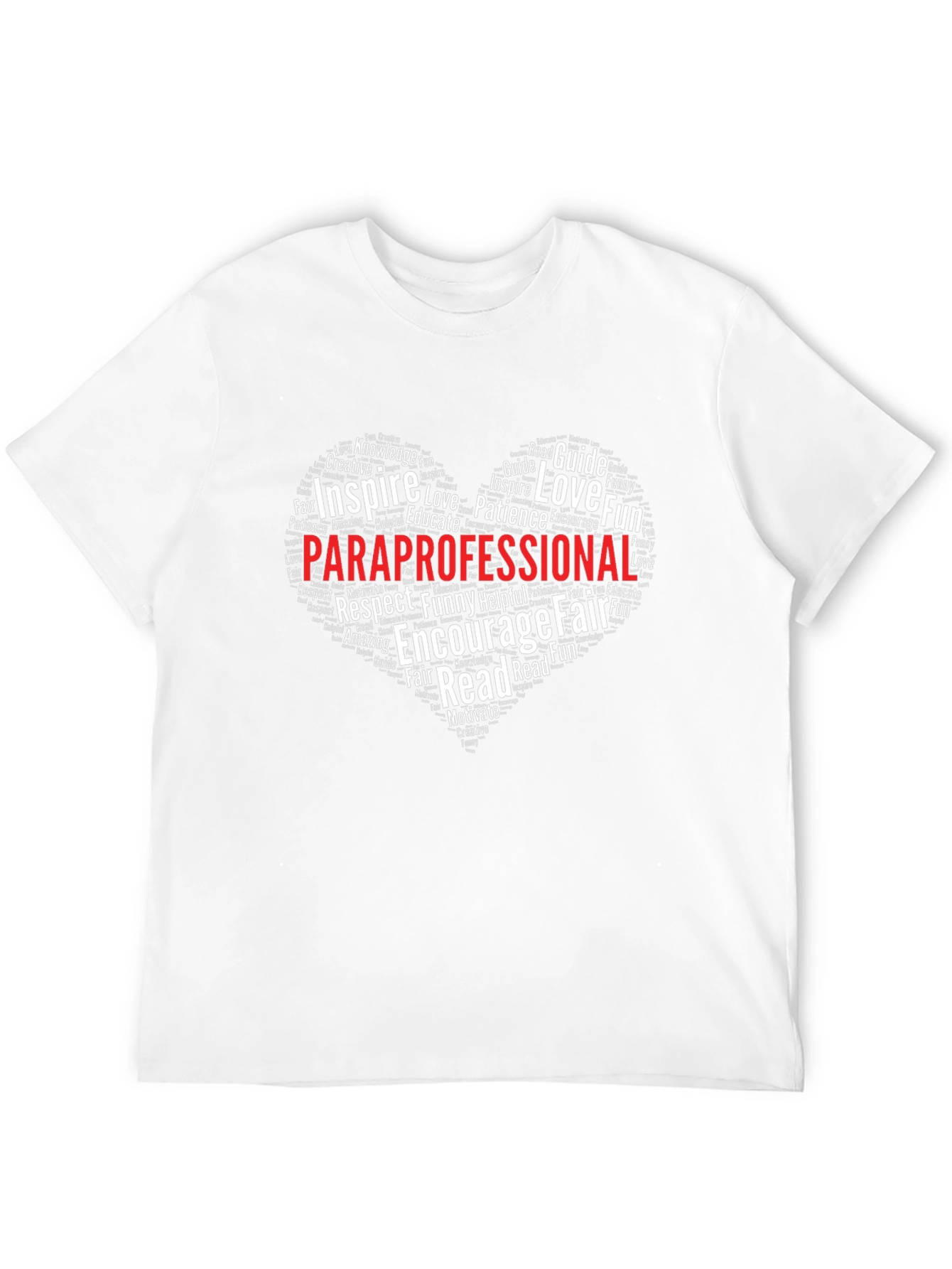 Paraprofessional Heart Word Art T-Shirt