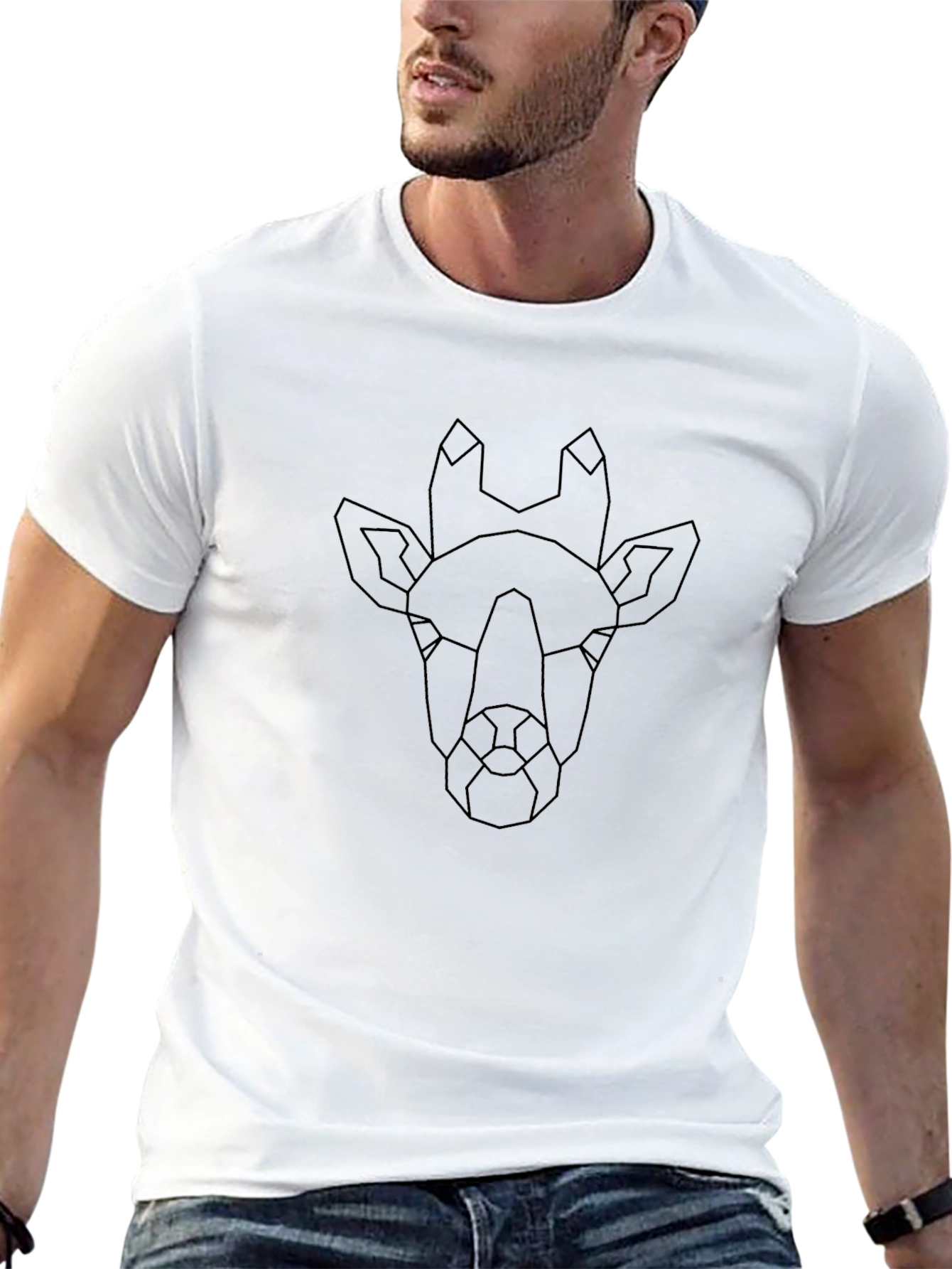 Geometric Giraffe Tee - Modern Minimalist Style