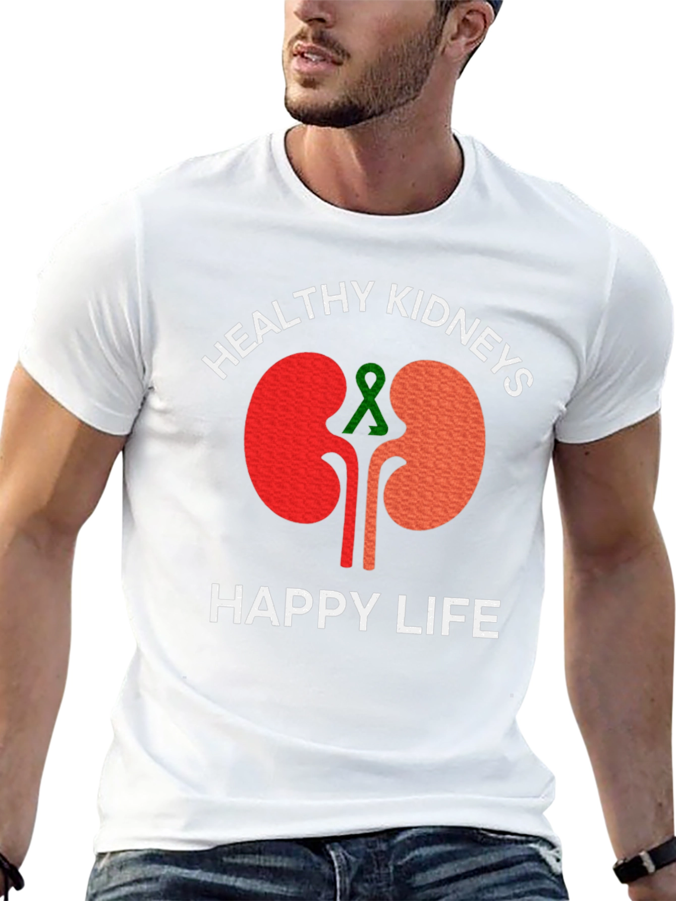 Healthy Kidneys Happy Life Black T-Shirt