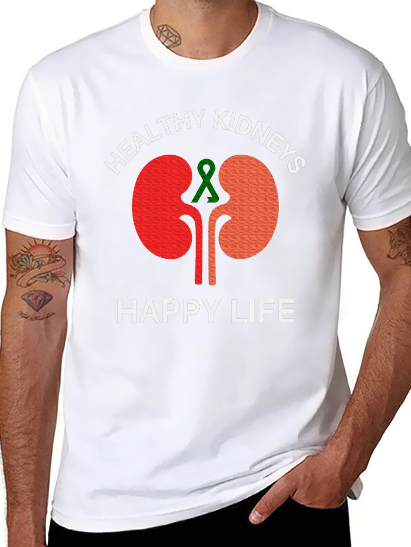 Healthy Kidneys Happy Life Black T-Shirt