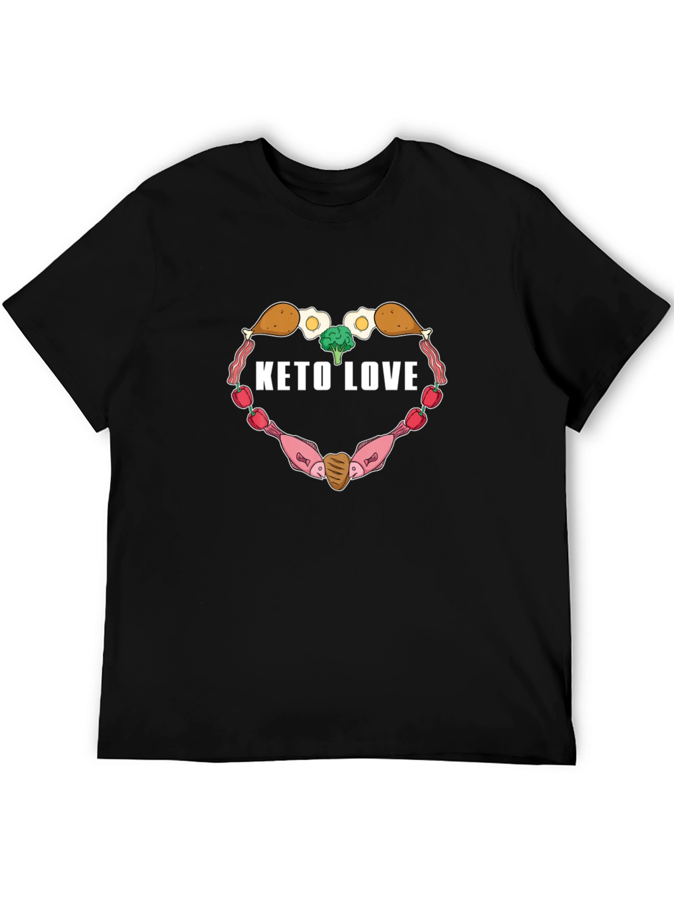 Keto Love T-Shirt - Food Heart Graphic Tee