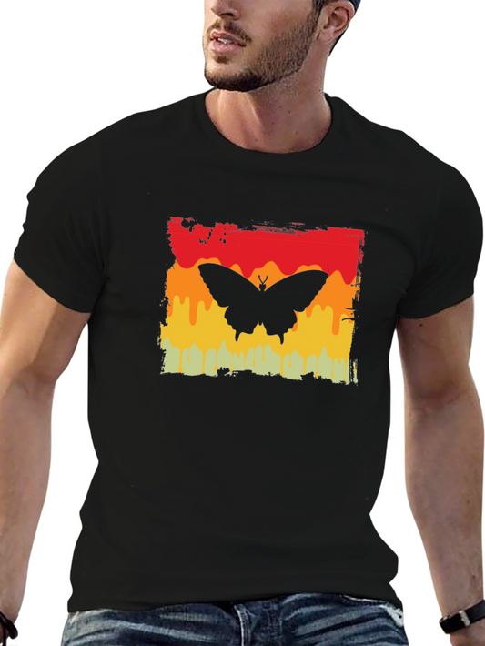 Butterfly Graphic Tee - Retro Sunset Design