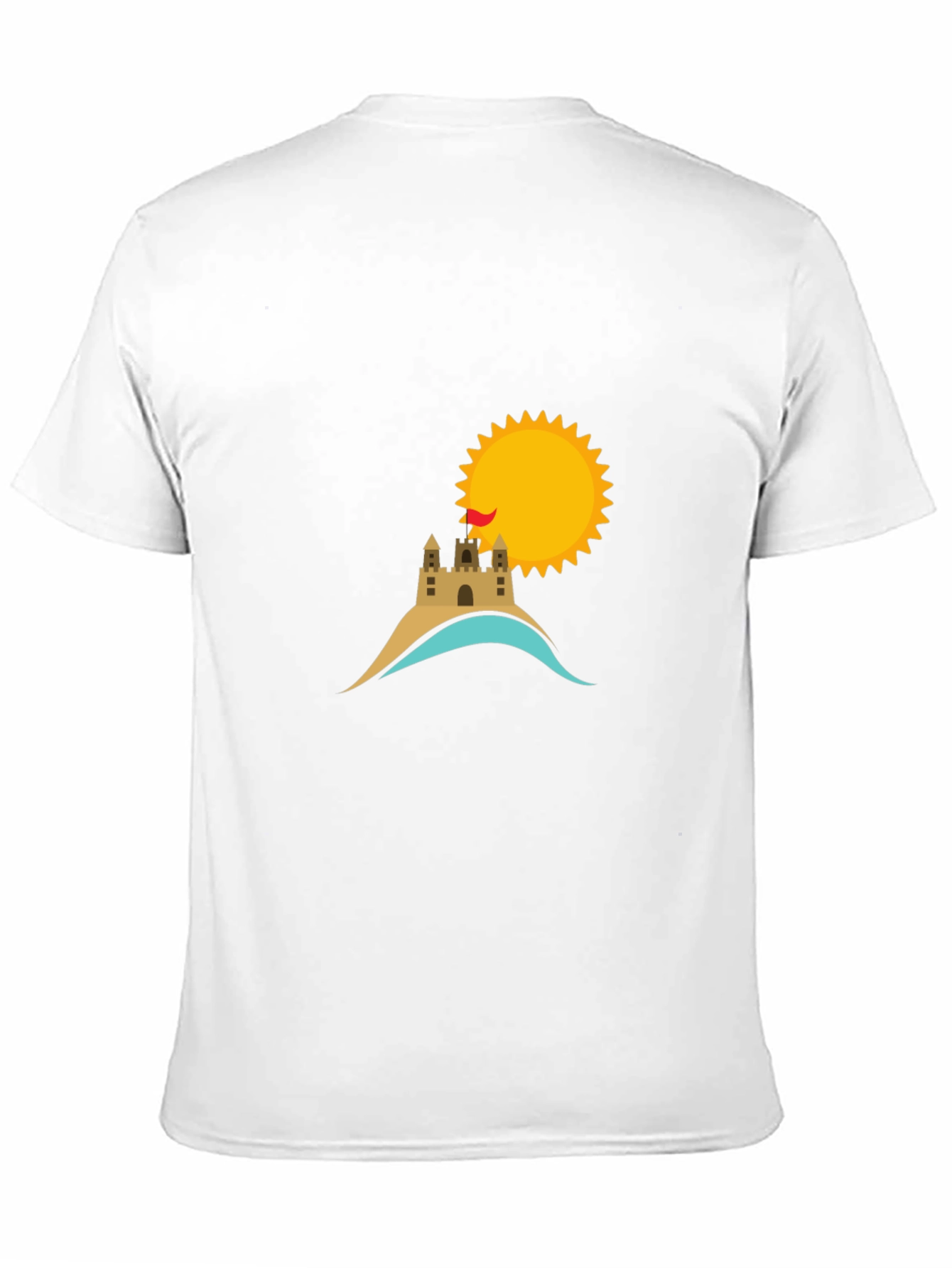 Beach Castle & Sun Graphic Tee - Black