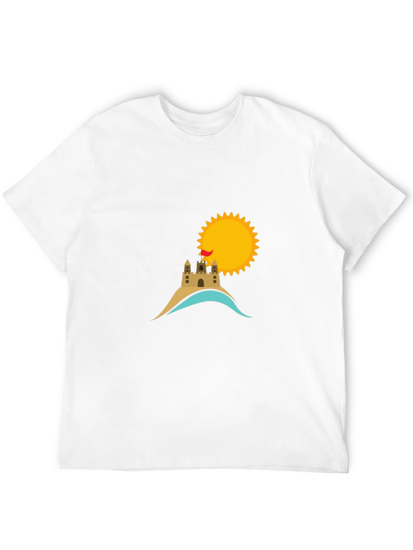 Beach Castle & Sun Graphic Tee - Black